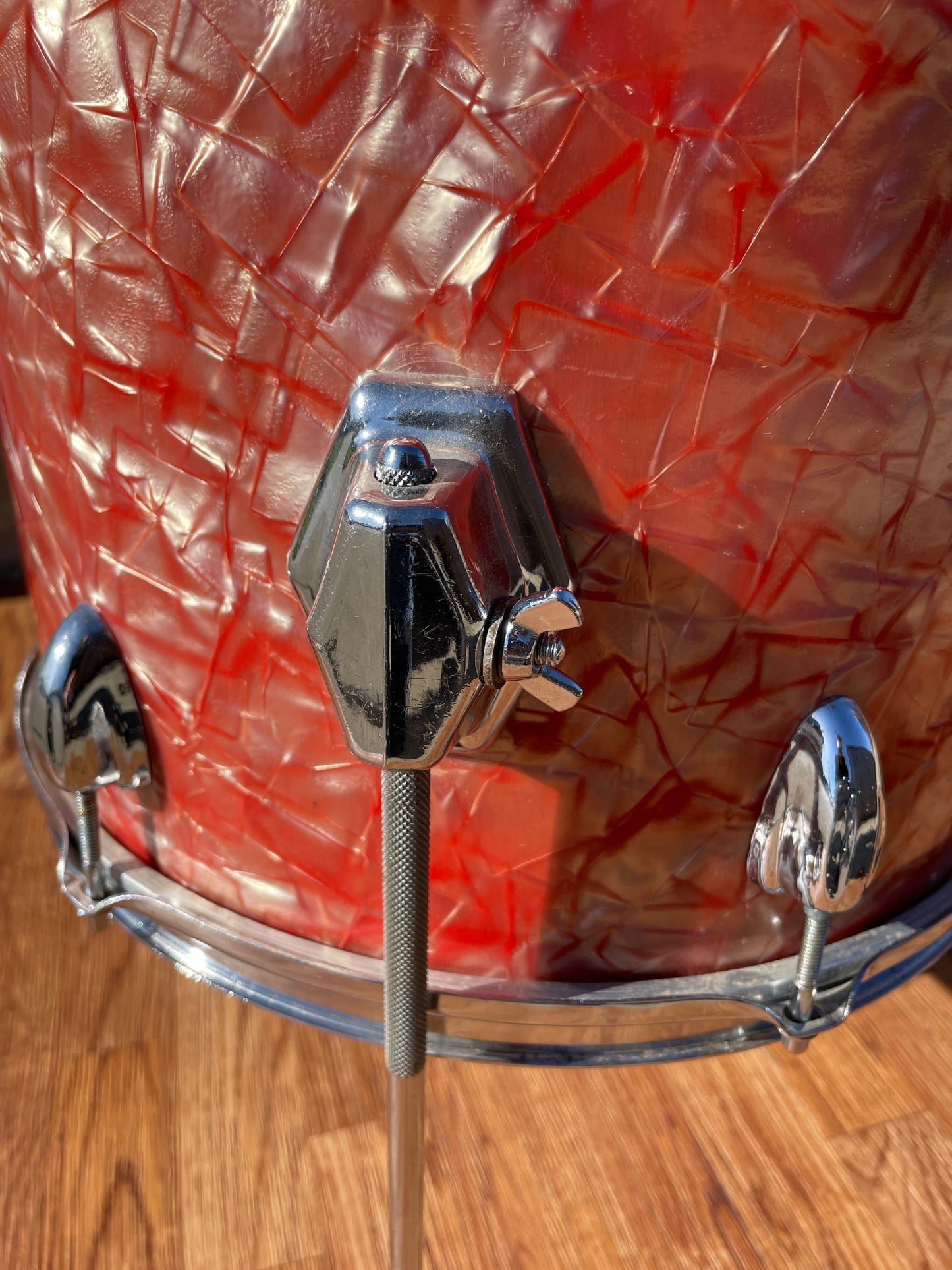 1960s Pearl 14x14 Floor Tom Drum Sun Set MIJ Pink Sunset Rose Pearl