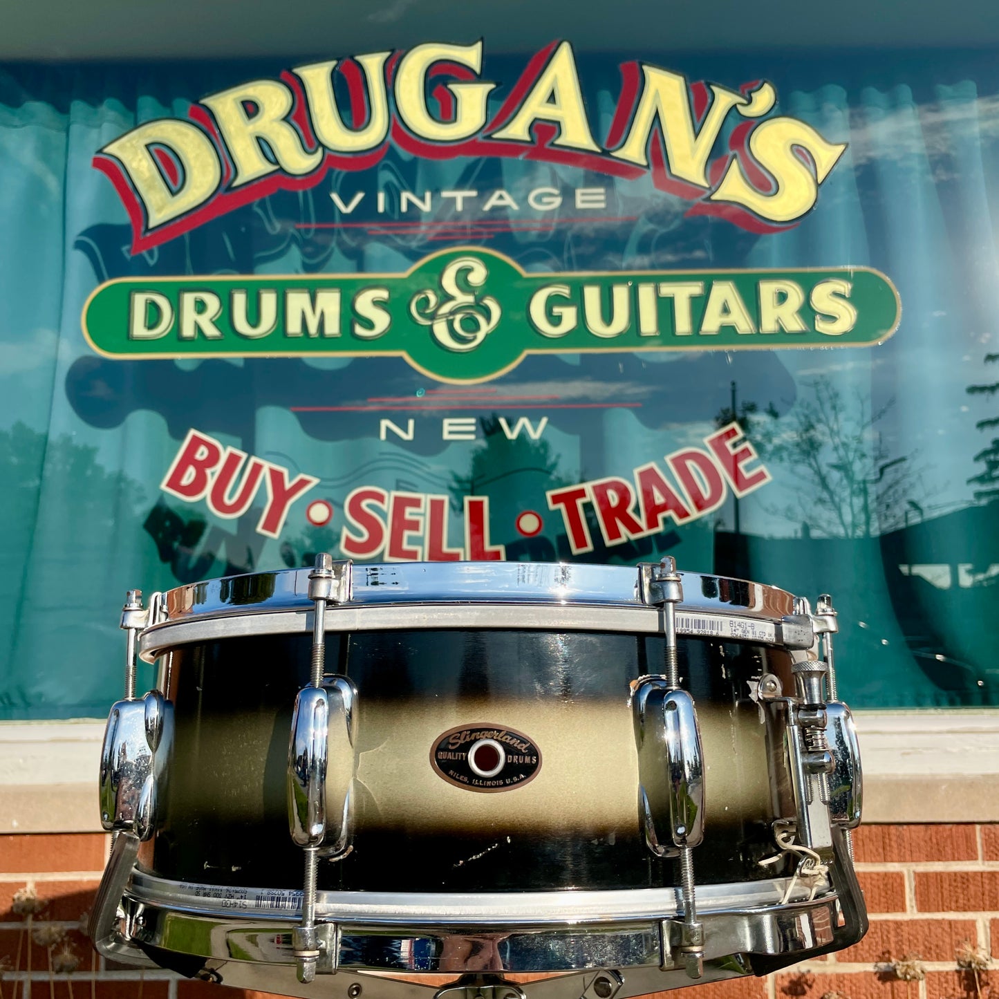 1960s Slingerland 5.5x14 Student Model No. 151 Snare Drum Black/Silver Duco