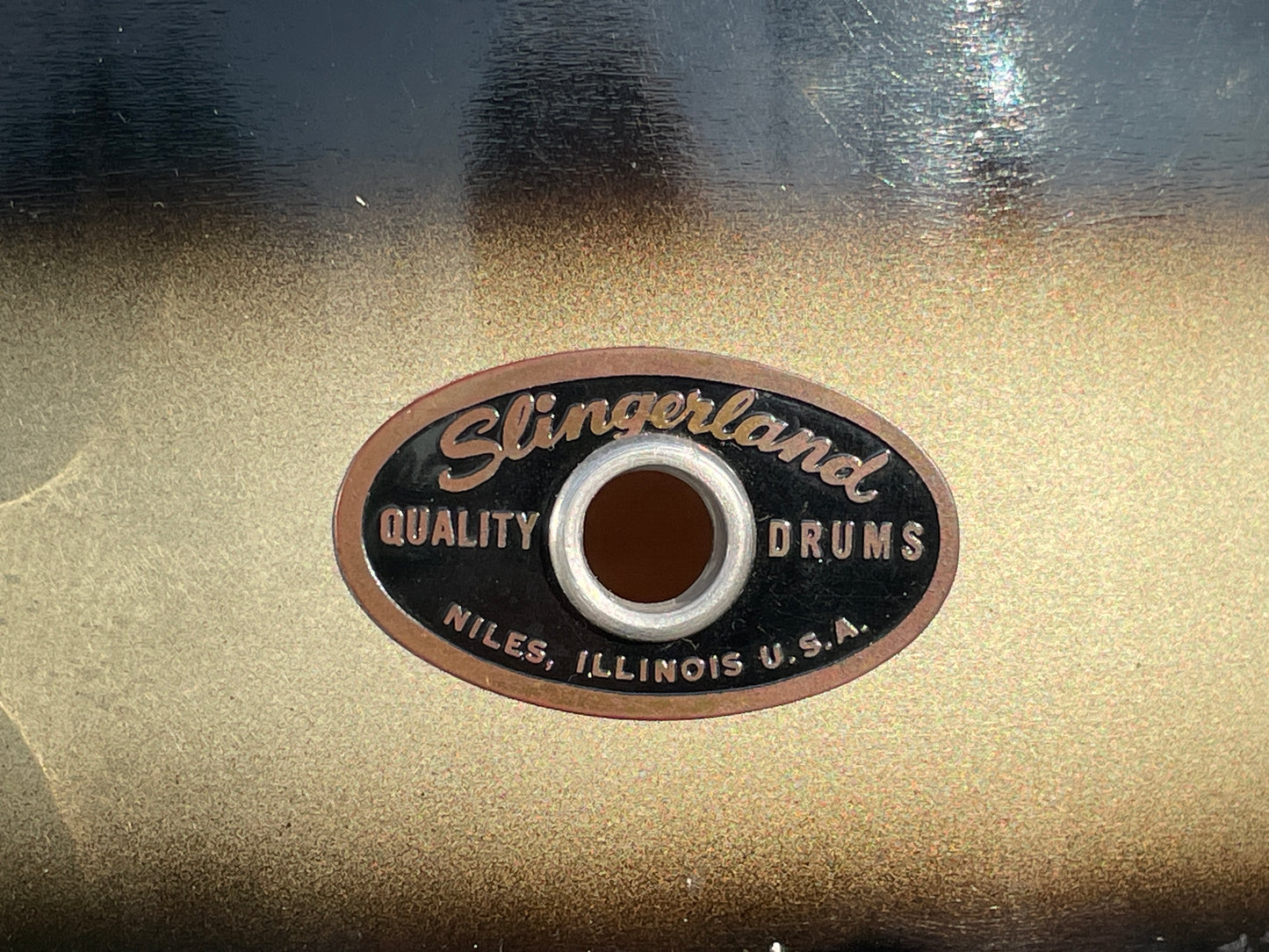 1960s Slingerland 5.5x14 Student Model No. 151 Snare Drum Black/Silver Duco