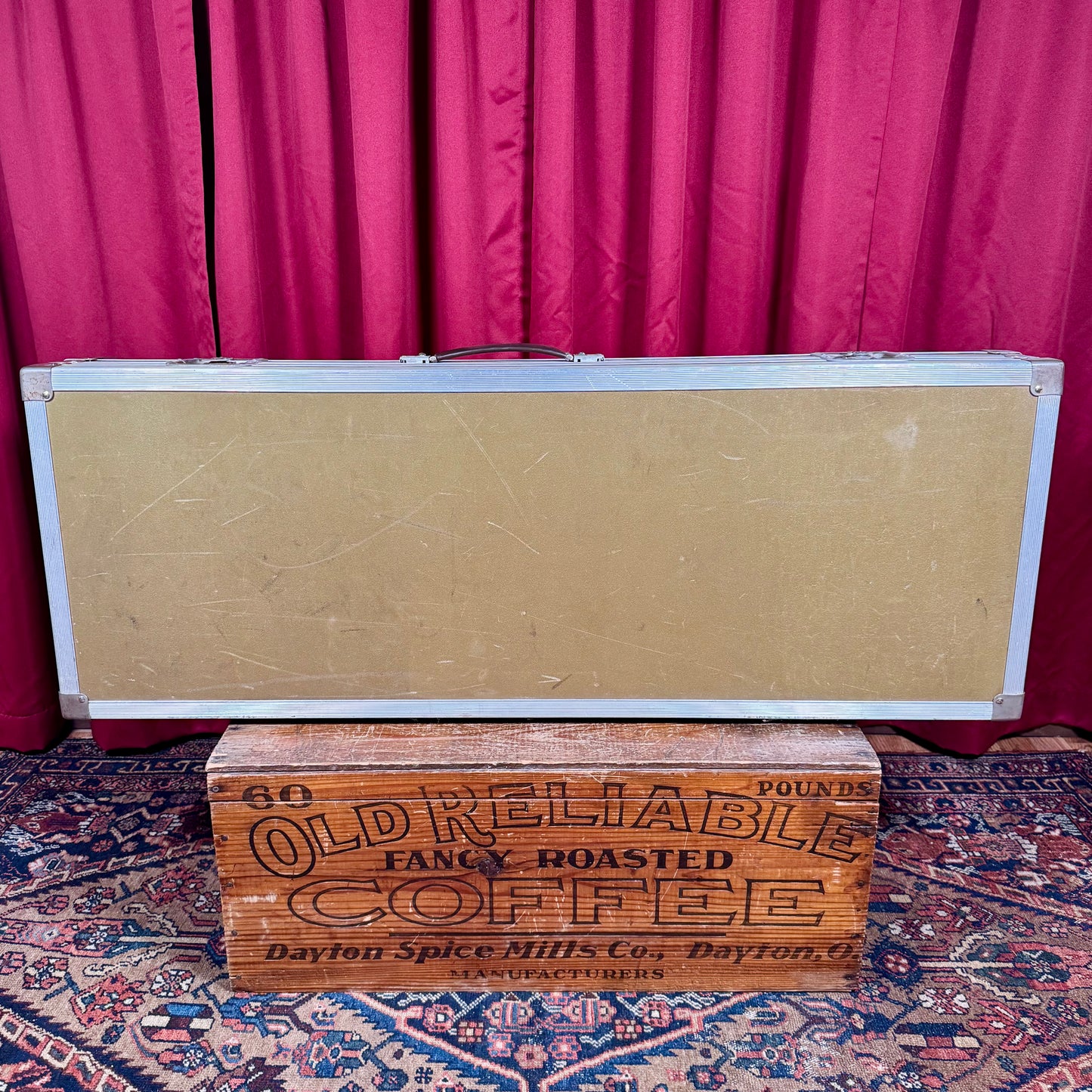 Vintage Hard Shell Electric Guitar / Short Scale Bass Case 45x15x6 Road Case / Flight Case