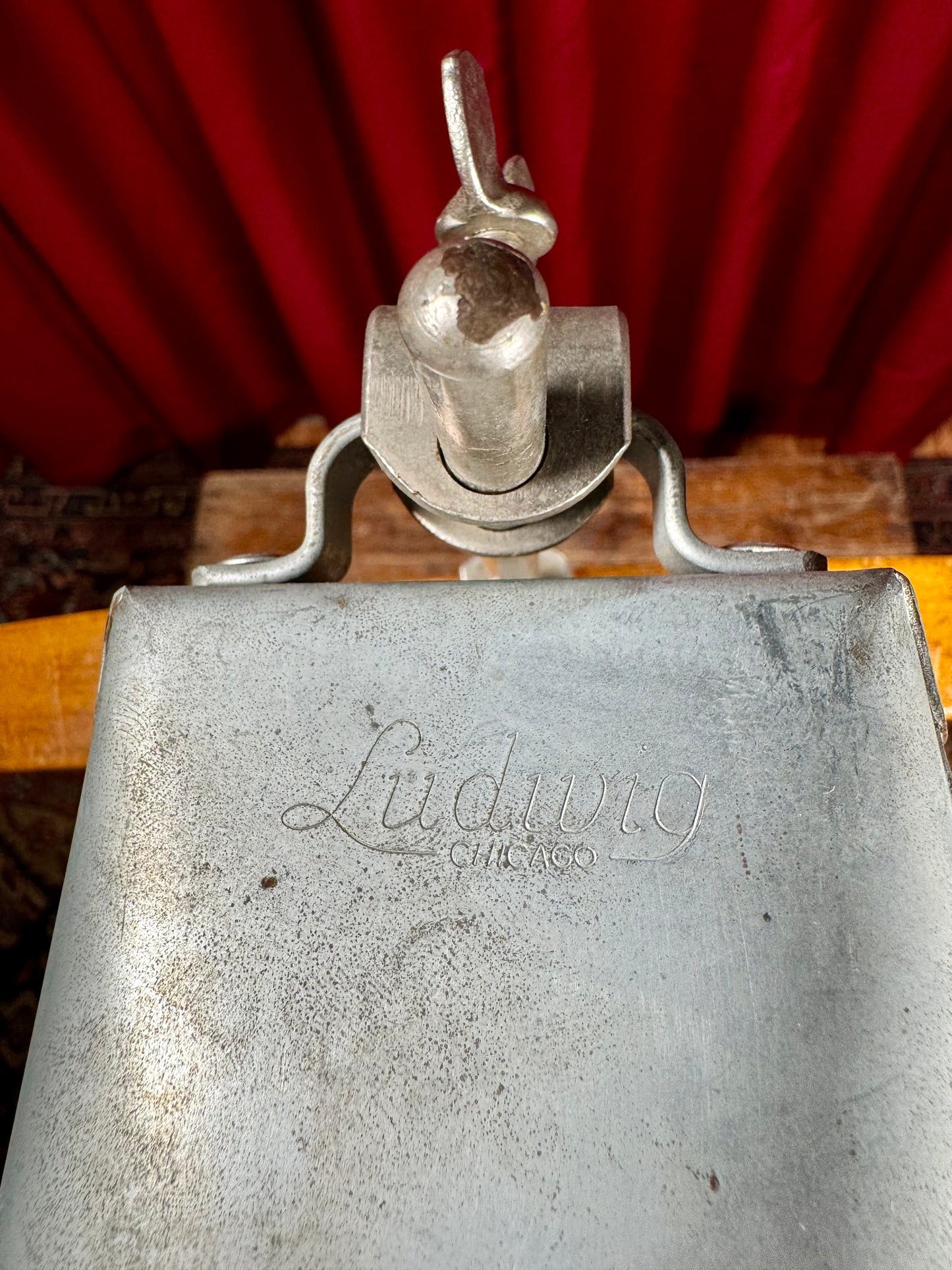 1960s Ludwig 5" Cow Bell No. 129 w/ Cowbell Holder No. 133 Script Logo