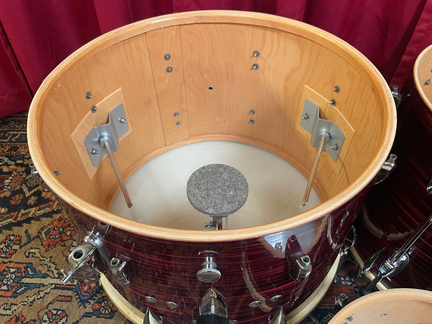 1960s Sonor Teardrop Chicago Star Drum Set Red Marble 20/13/16