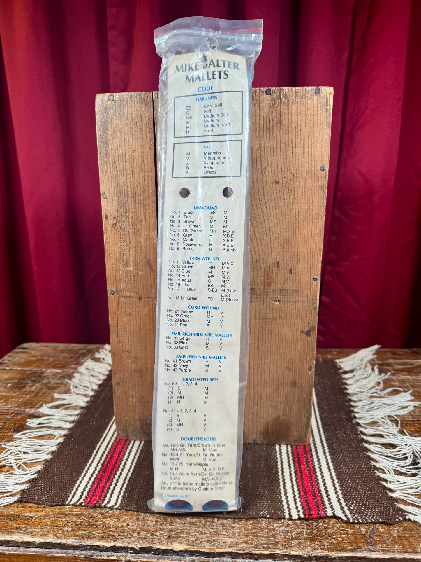 Vintage Mike Balter 14/4 Double-Sided Soft Hard Mallets w/ Original Packaging N.O.S.