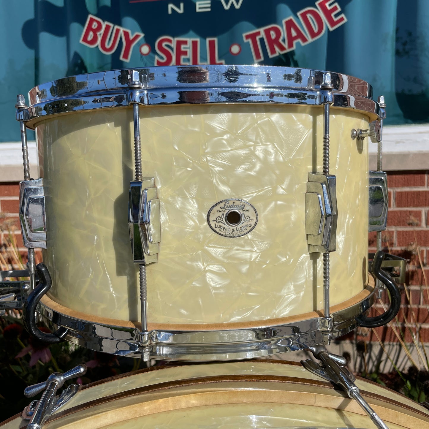 1939 Ludwig Drum Set Avalon Pearl 28/13/16 w/ 8x14 Snare White Marine Pearl