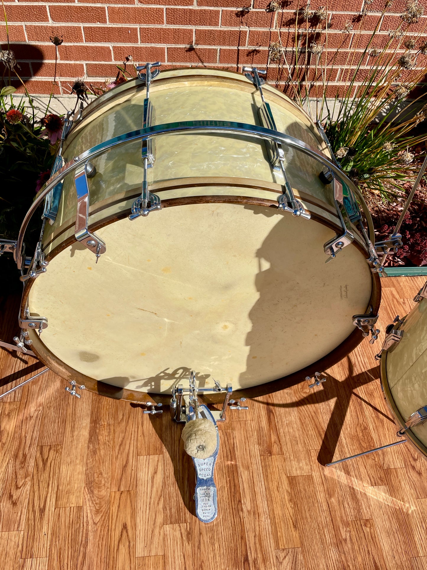 1939 Ludwig Drum Set Avalon Pearl 28/13/16 w/ 8x14 Snare White Marine Pearl