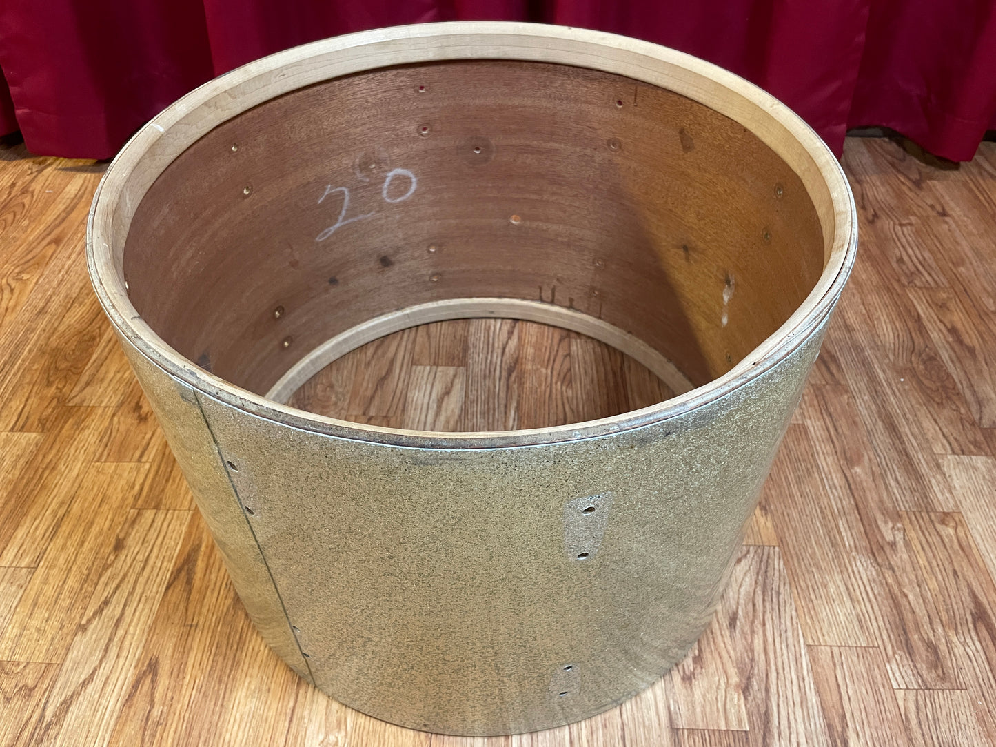 1960s Ludwig 14x20 Classic Bass Drum Shell 3-Ply Silver Sparkle