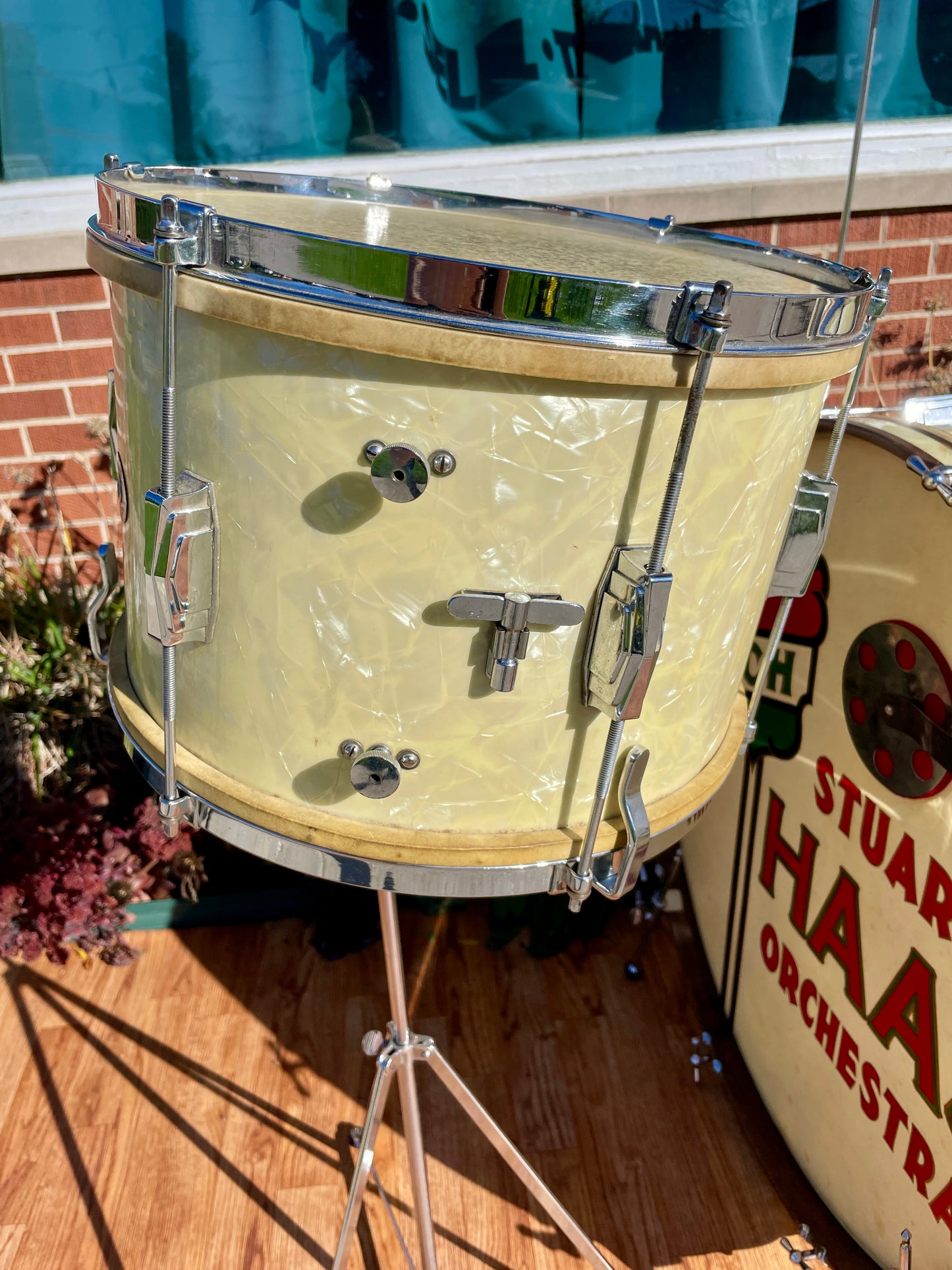 1939 Ludwig Drum Set Avalon Pearl 28/13/16 w/ 8x14 Snare White Marine Pearl