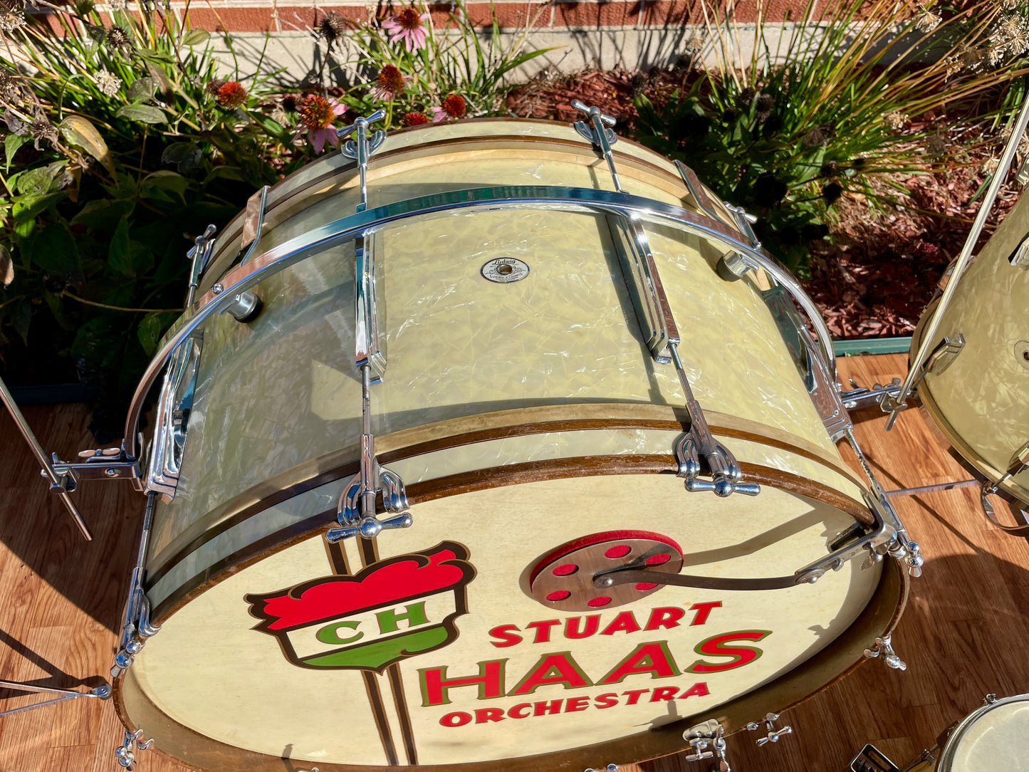 1939 Ludwig Drum Set Avalon Pearl 28/13/16 w/ 8x14 Snare White Marine Pearl