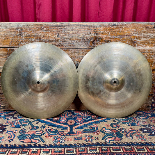 14" Zildjian A 1940s-1950s Trans Stamp Hi-Hat Cymbal Pair 628g/656g *Video Demo*