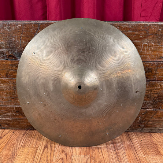 18" Zilco by Zildjian 1940s-50s Crash Ride Cymbal w/ Rivets 1240g