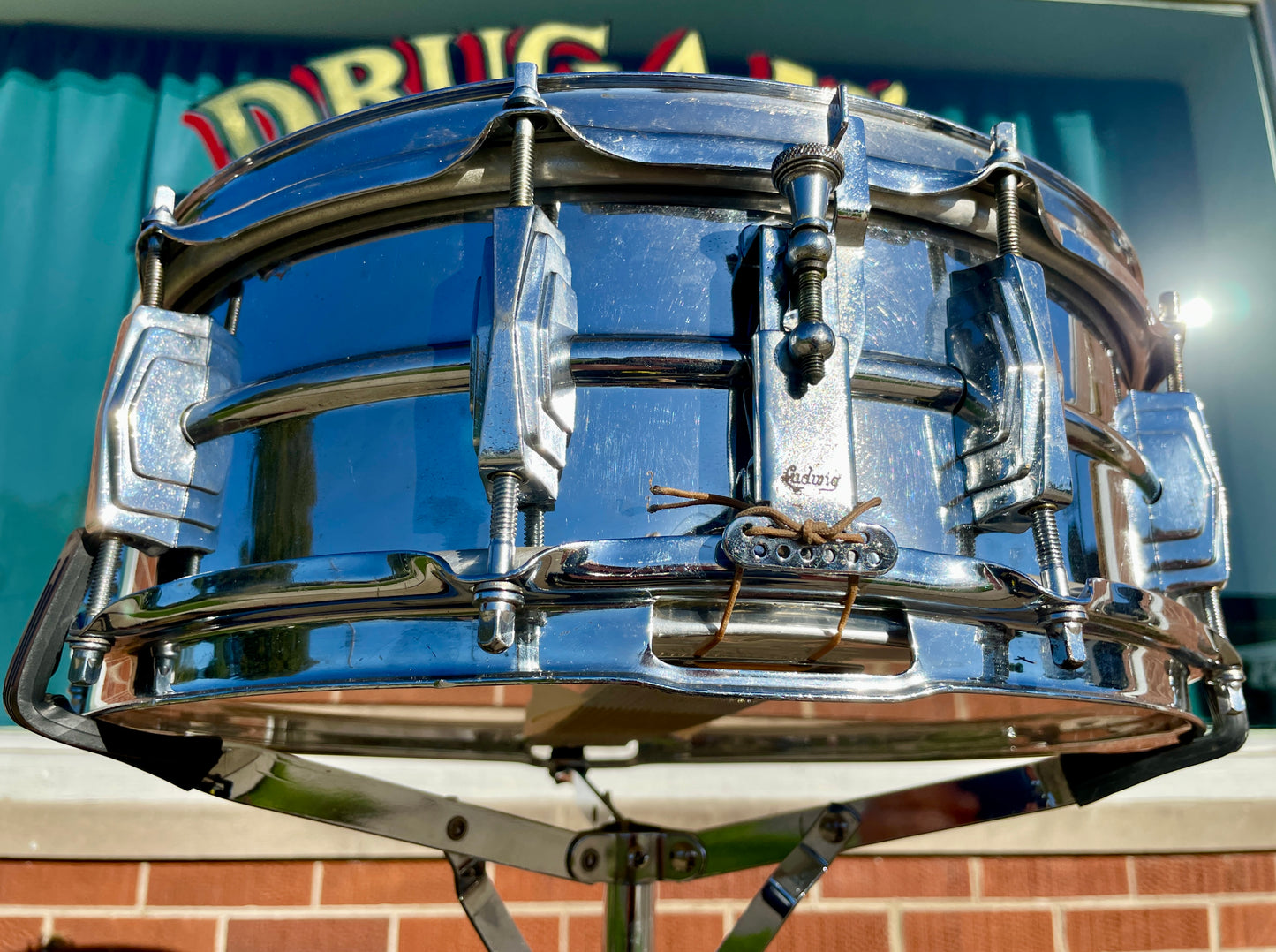 1960s Ludwig 5x14 Pre-Serial Super 400 Supraphonic Chrome Over Brass Snare Drum COB