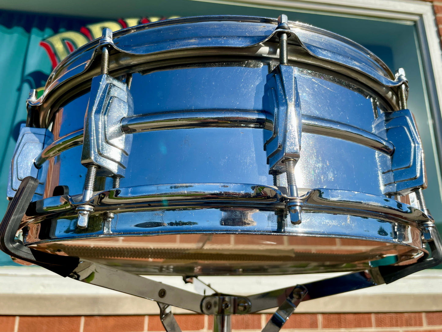 1960s Ludwig 5x14 Pre-Serial Super 400 Supraphonic Chrome Over Brass Snare Drum COB