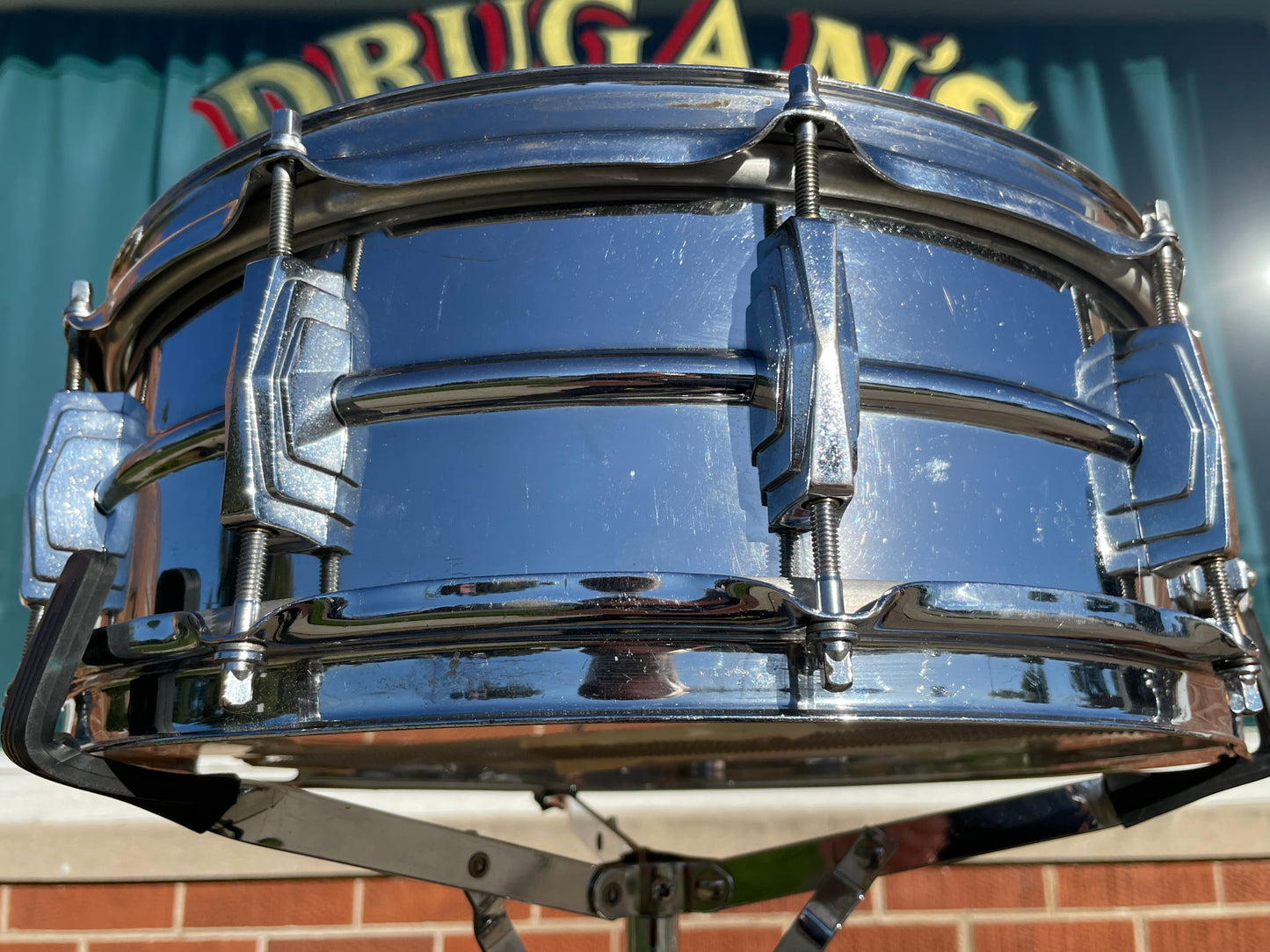 1960s Ludwig 5x14 Pre-Serial Super 400 Supraphonic Chrome Over Brass Snare Drum COB