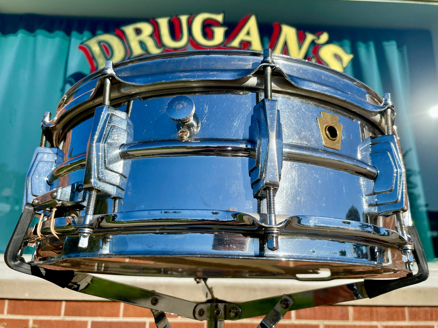 1960s Ludwig 5x14 Pre-Serial Super 400 Supraphonic Chrome Over Brass Snare Drum COB