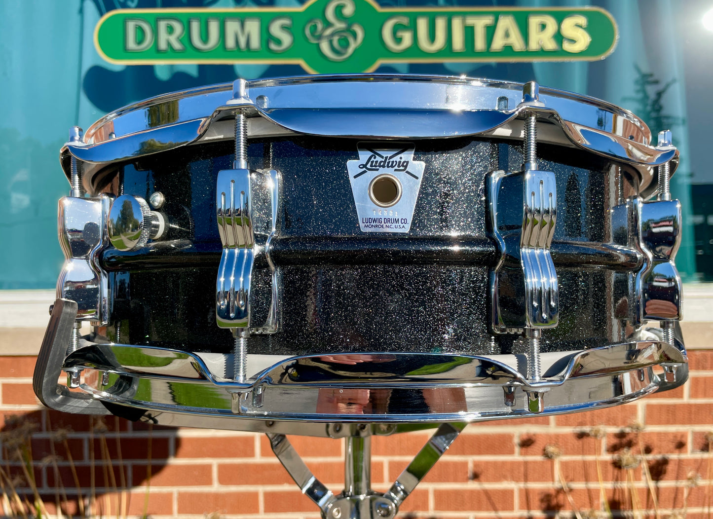 1990s Ludwig 5x14 Limited Edition of 200 Black Galaxy 10-Lug Acrolite Snare Drum Blackrolite