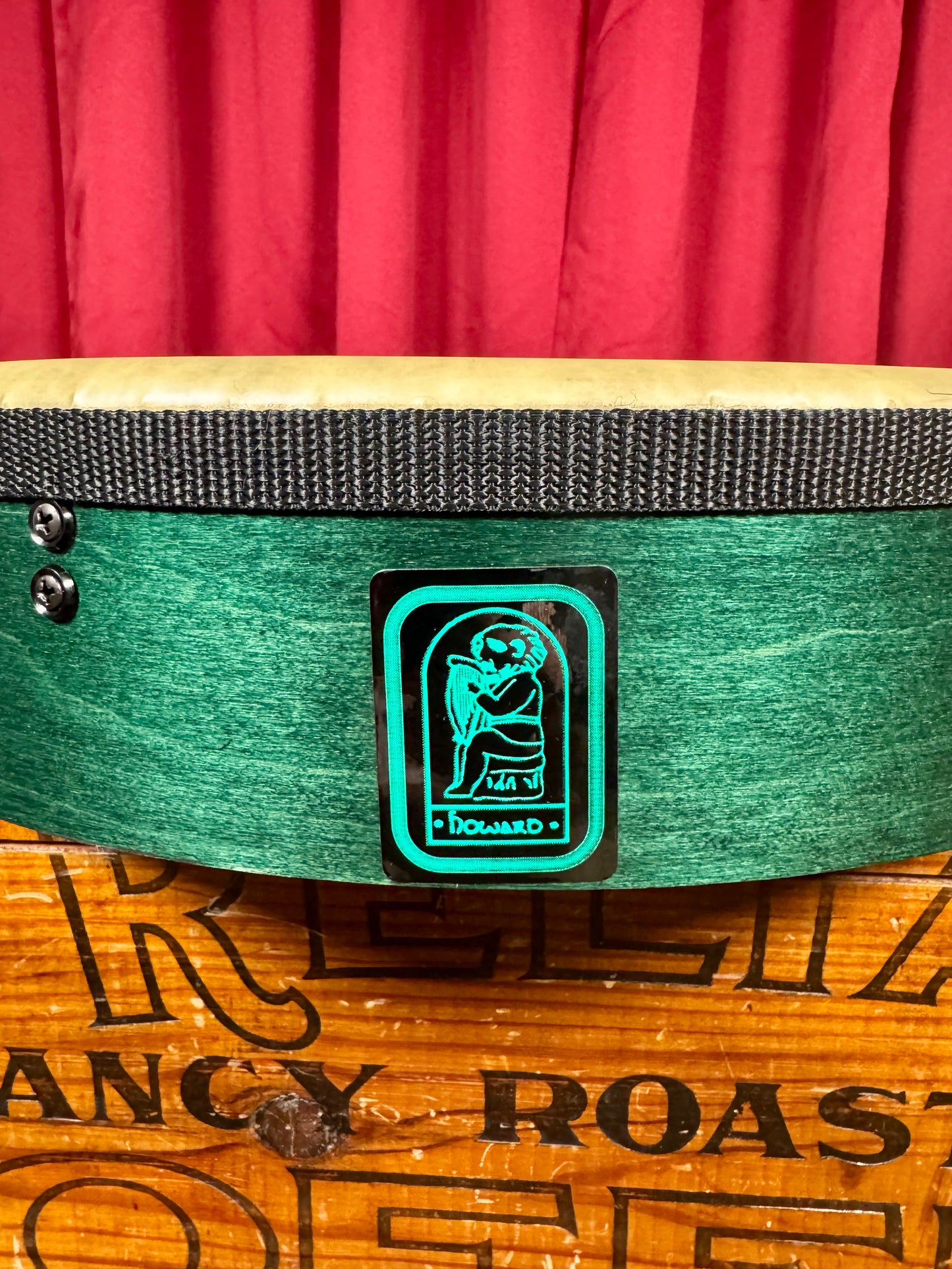 18" Remo Valencia Brian Howard Emerald Green Bodhran w/ Tipper & Mallet