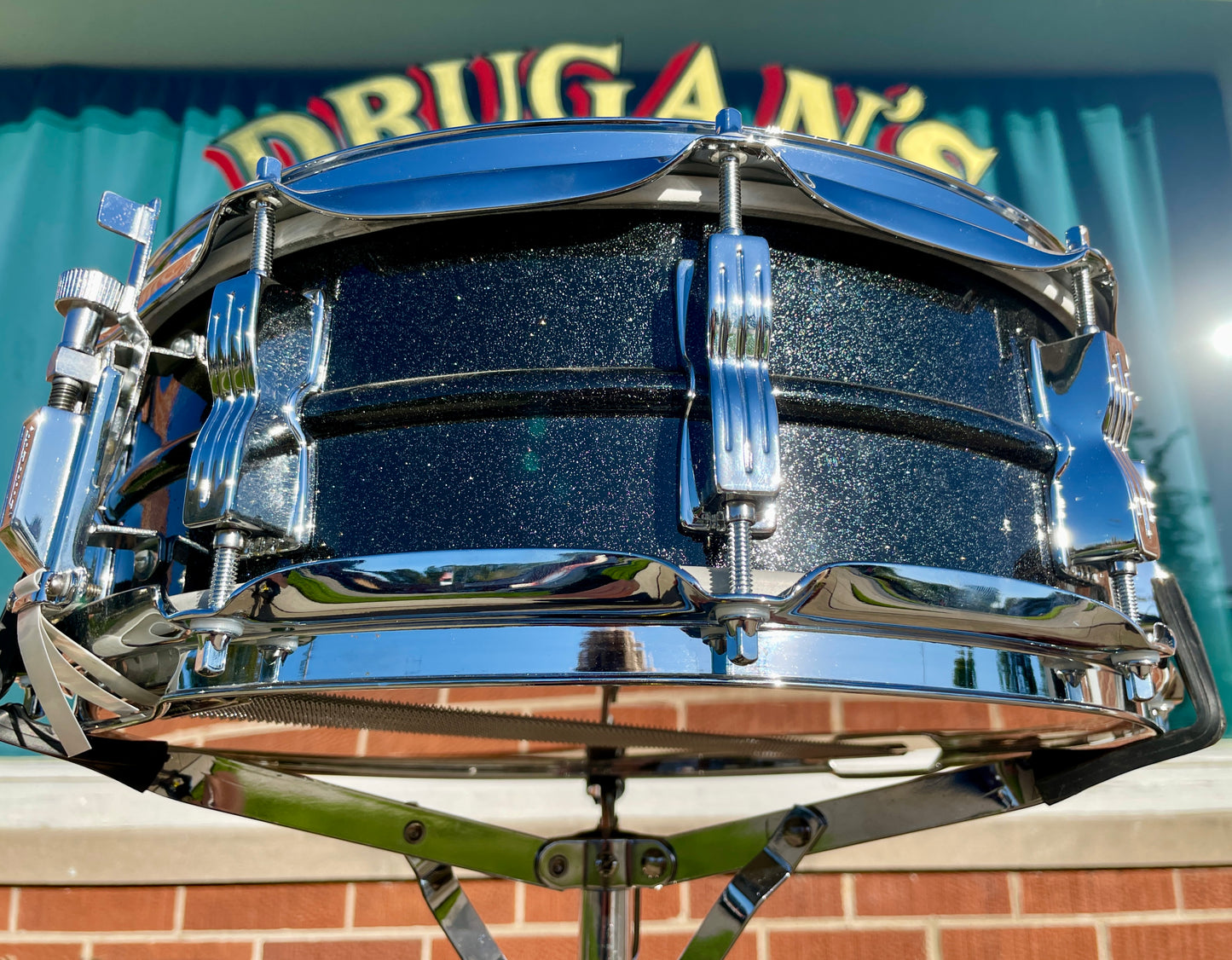 1990s Ludwig 5x14 Limited Edition of 200 Black Galaxy 10-Lug Acrolite Snare Drum Blackrolite
