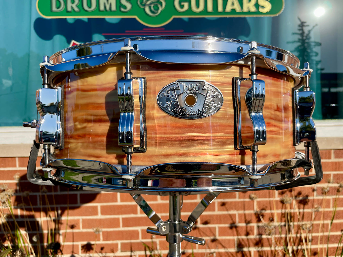 N.O.S. Ludwig Classic Maple 5x14 100th Anniversary 1964 Jazz Festival Reissue Snare Pre-Aged Pink Oyster Pearl #240