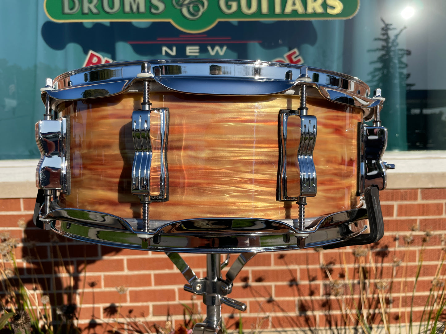 N.O.S. Ludwig Classic Maple 5x14 100th Anniversary 1964 Jazz Festival Reissue Snare Pre-Aged Pink Oyster Pearl #240