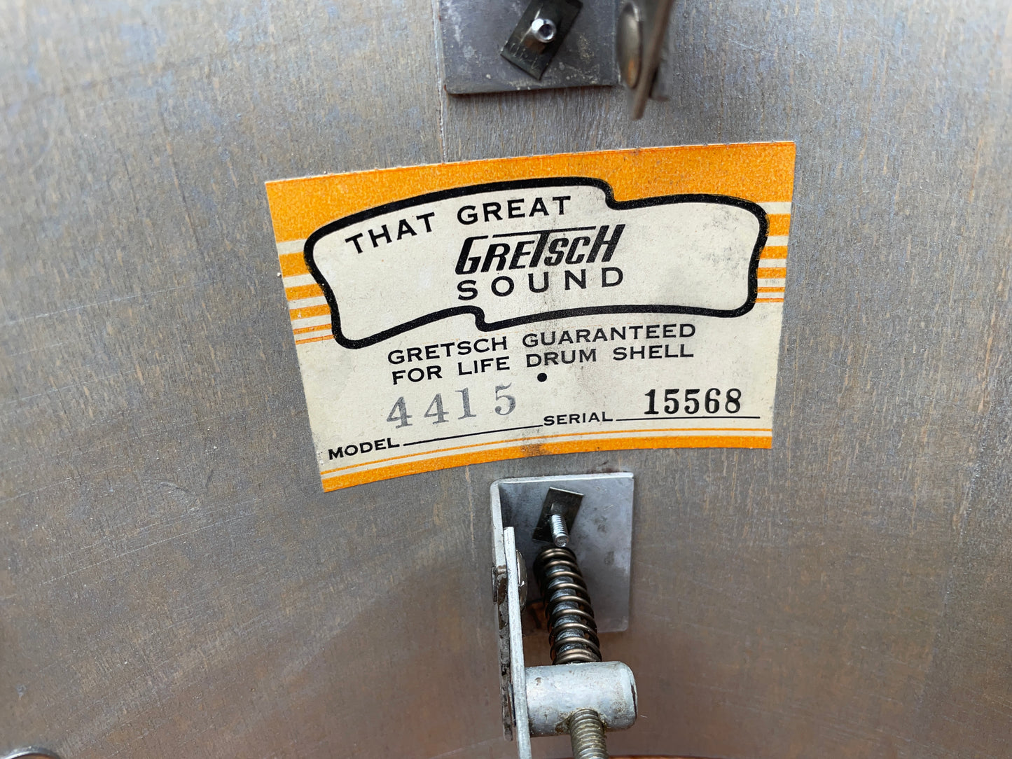 1960s Gretsch Round Badge Drum Set Tangerine Sparkle 20/12/16 w/ 5.5x14 Snare