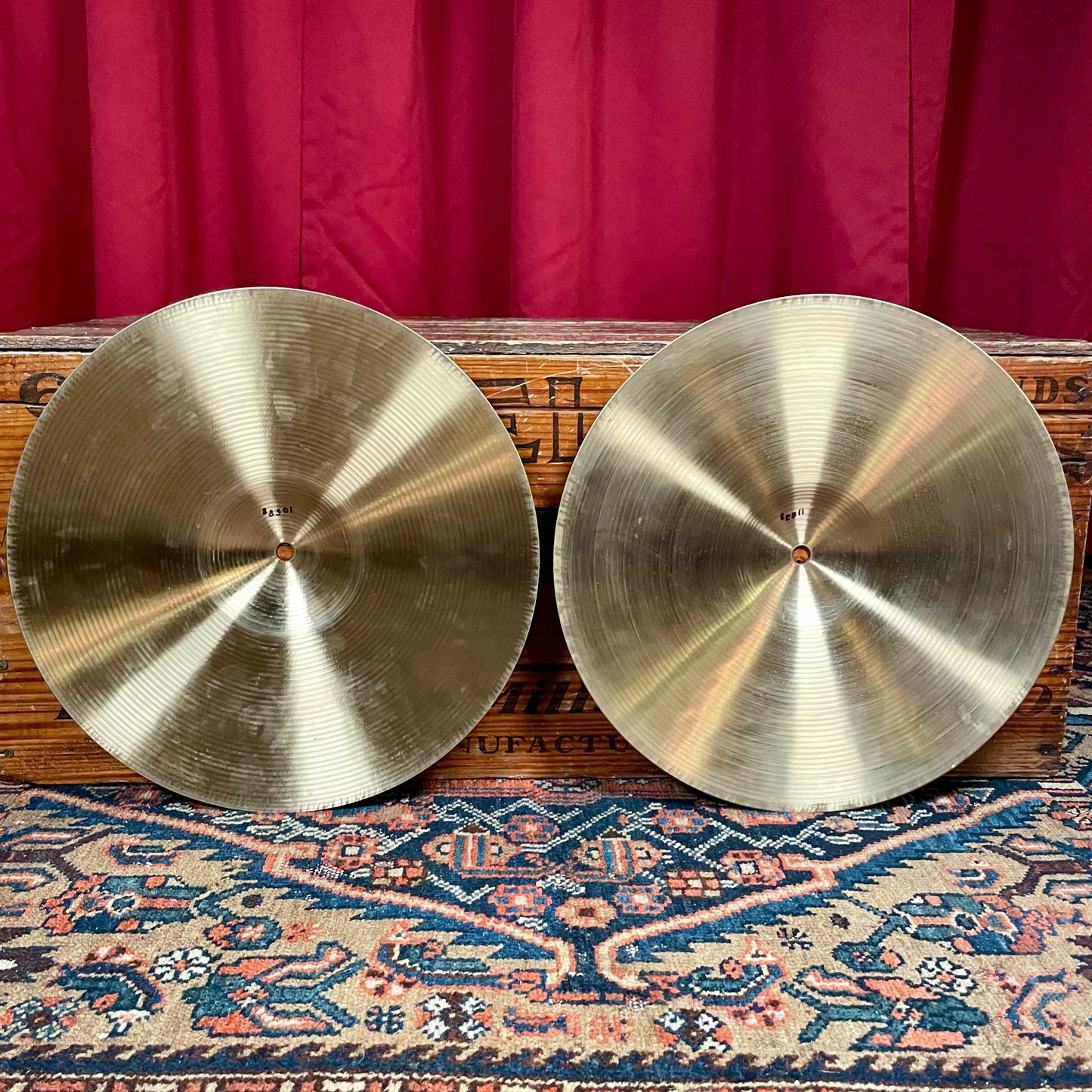 14" Paiste 1980s Blue Label Formula 602 Heavy Hi-Hat Cymbals 1058g/1182g *Video Demo*