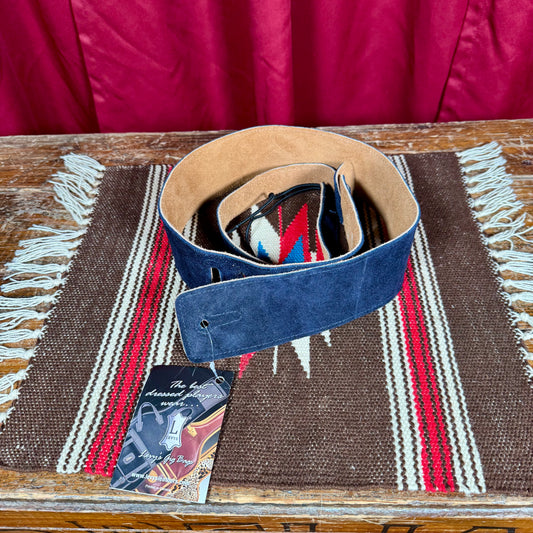 Levy's Suede Leather Guitar Strap Navy/Brown