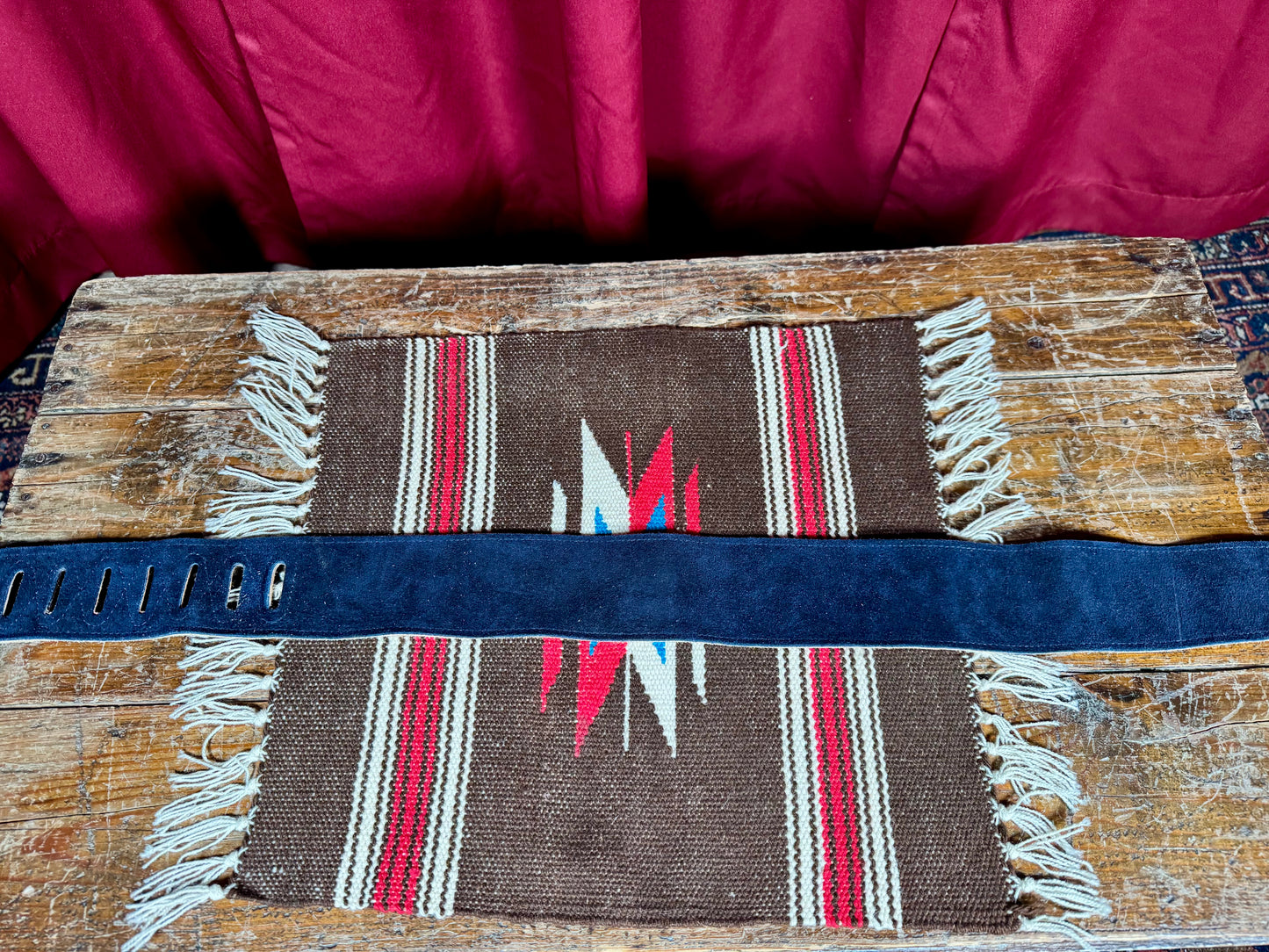 Levy's Suede Leather Guitar Strap Navy/Brown