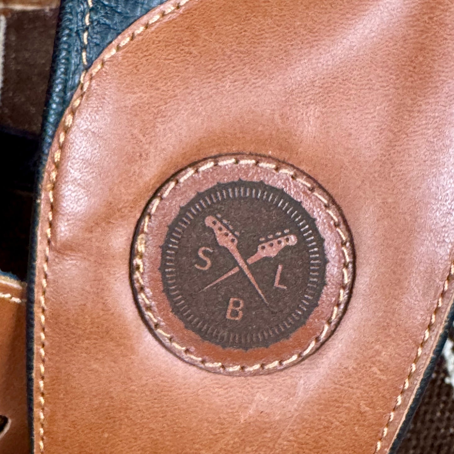 Limited Edition Scott's Bass Lesson's Premium Leather Guitar Strap Brown/Black