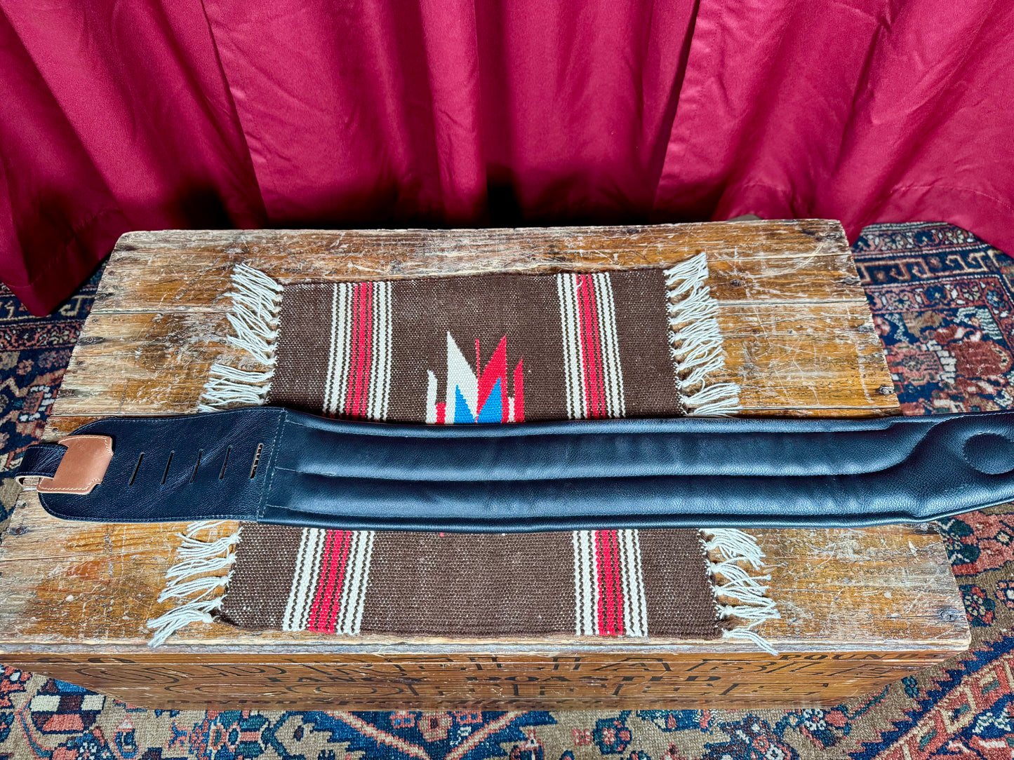 Limited Edition Scott's Bass Lesson's Premium Leather Guitar Strap Brown/Black