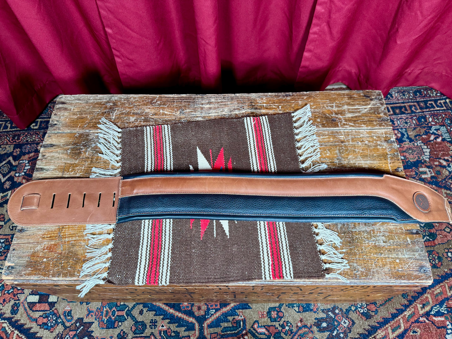 Limited Edition Scott's Bass Lesson's Premium Leather Guitar Strap Brown/Black