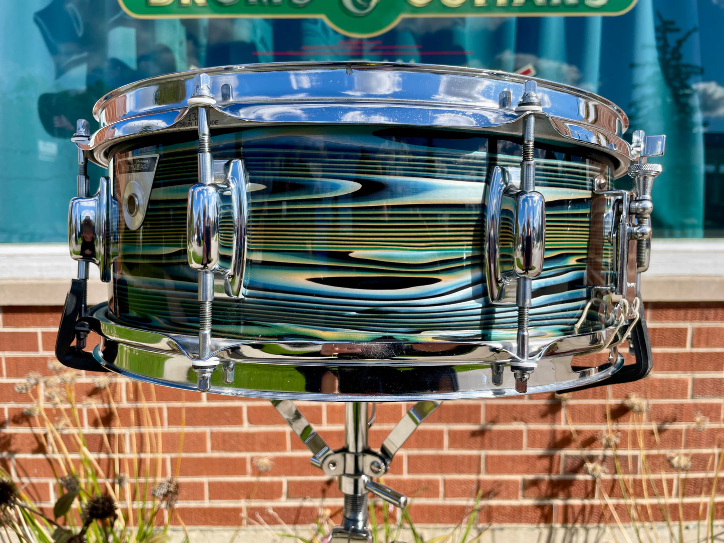 1970s Ludwig Standard 5x14 Snare Drum Blue Strata