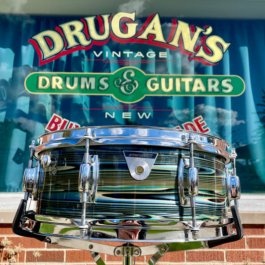 1970s Ludwig Standard 5x14 Snare Drum Blue Strata