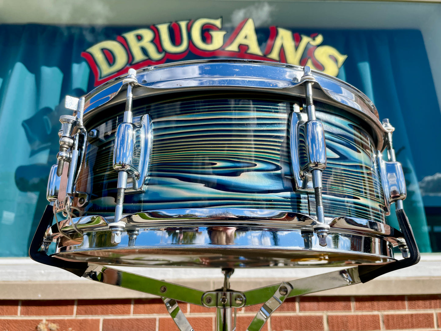 1970s Ludwig Standard 5x14 Snare Drum Blue Strata