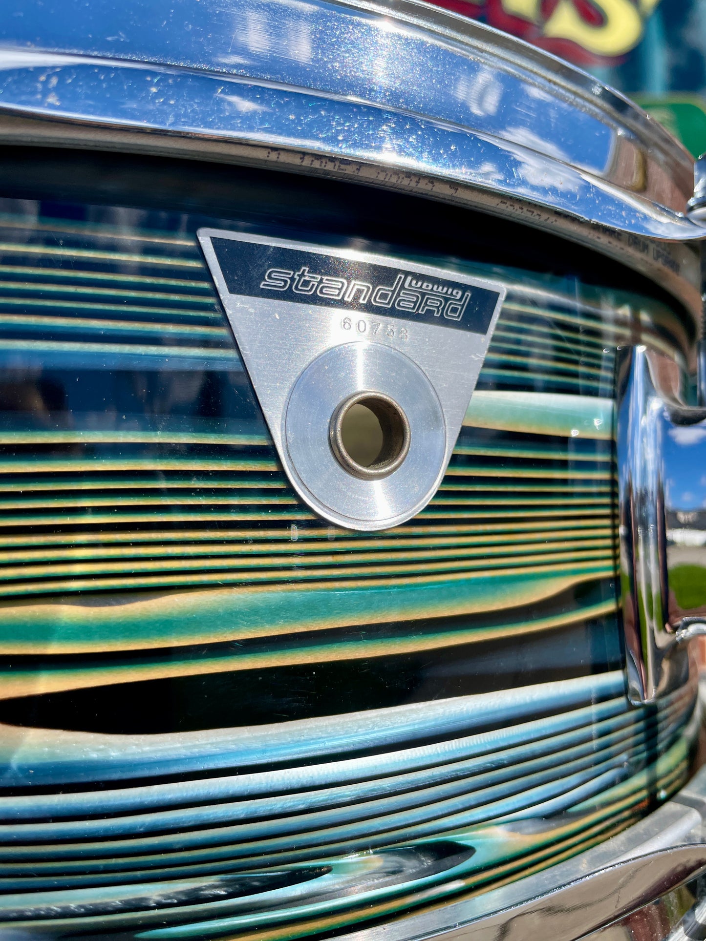 1970s Ludwig Standard 5x14 Snare Drum Blue Strata