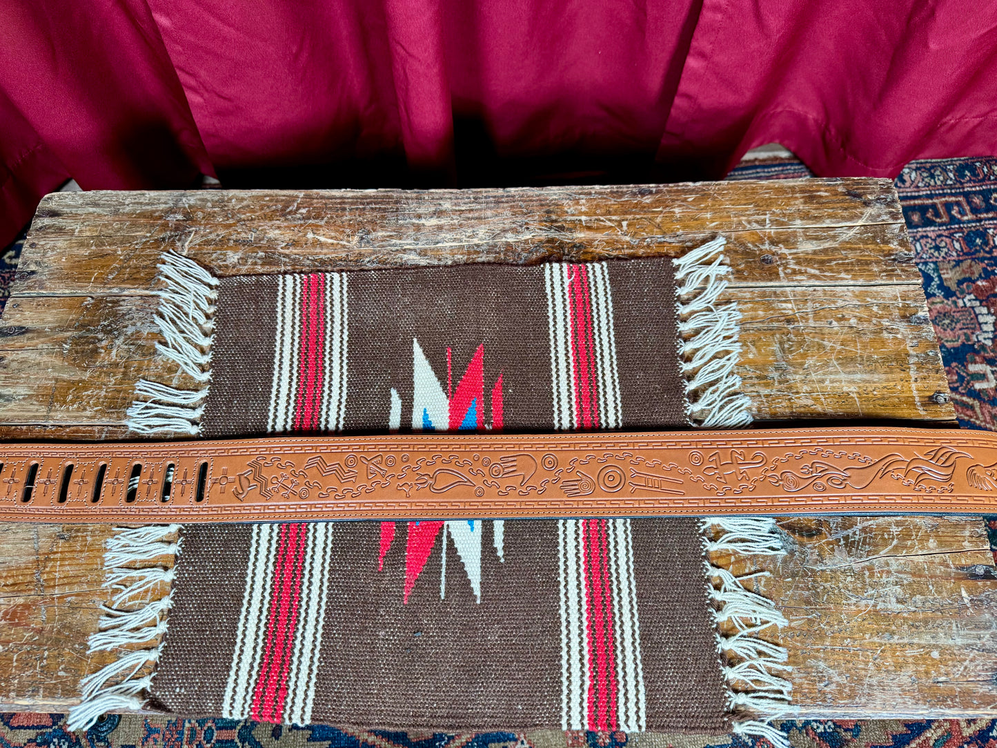 Levy's Leather Guitar Strap Brown Kokopelli