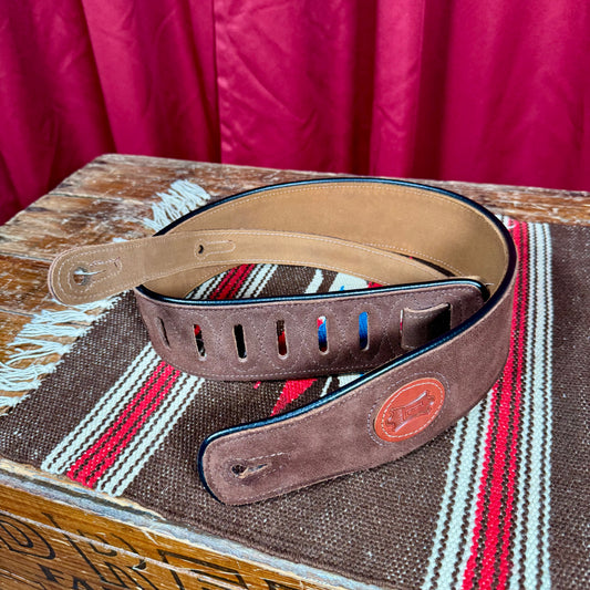 Levy's Signature Suede Series MSS3-BRN Leather Guitar Strap Brown