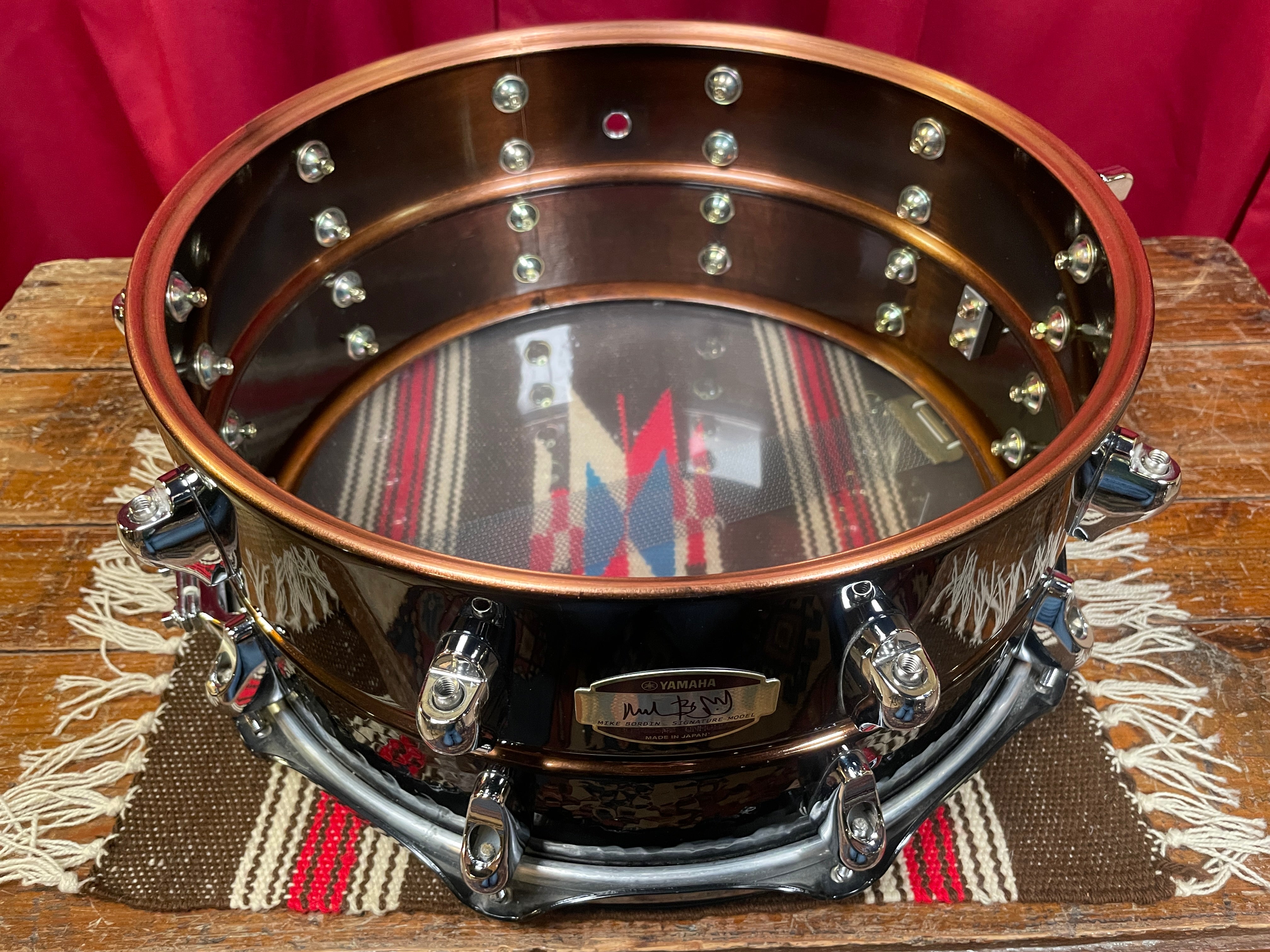 Yamaha 6.5x14 Mike Bordin Signature Half Hammered Snare Drum Black SD6 Drugan s Drums Guitars