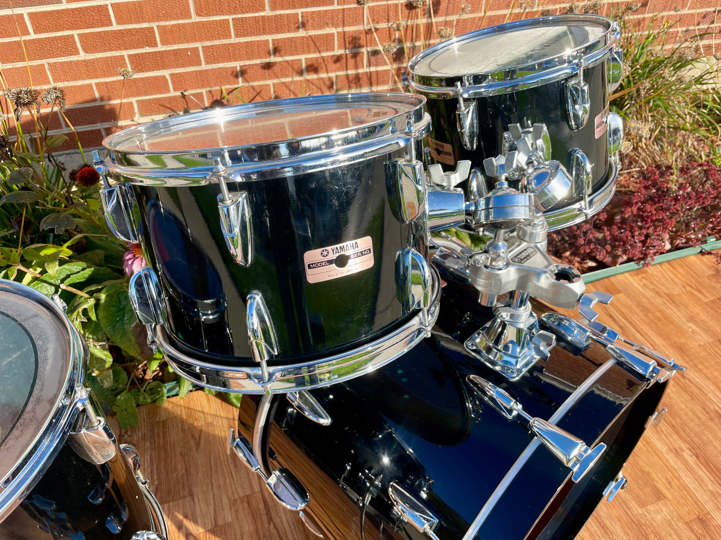 1985 Yamaha 8000 Tour Custom Drum Set 20/10/12/14 Solid Black MIJ