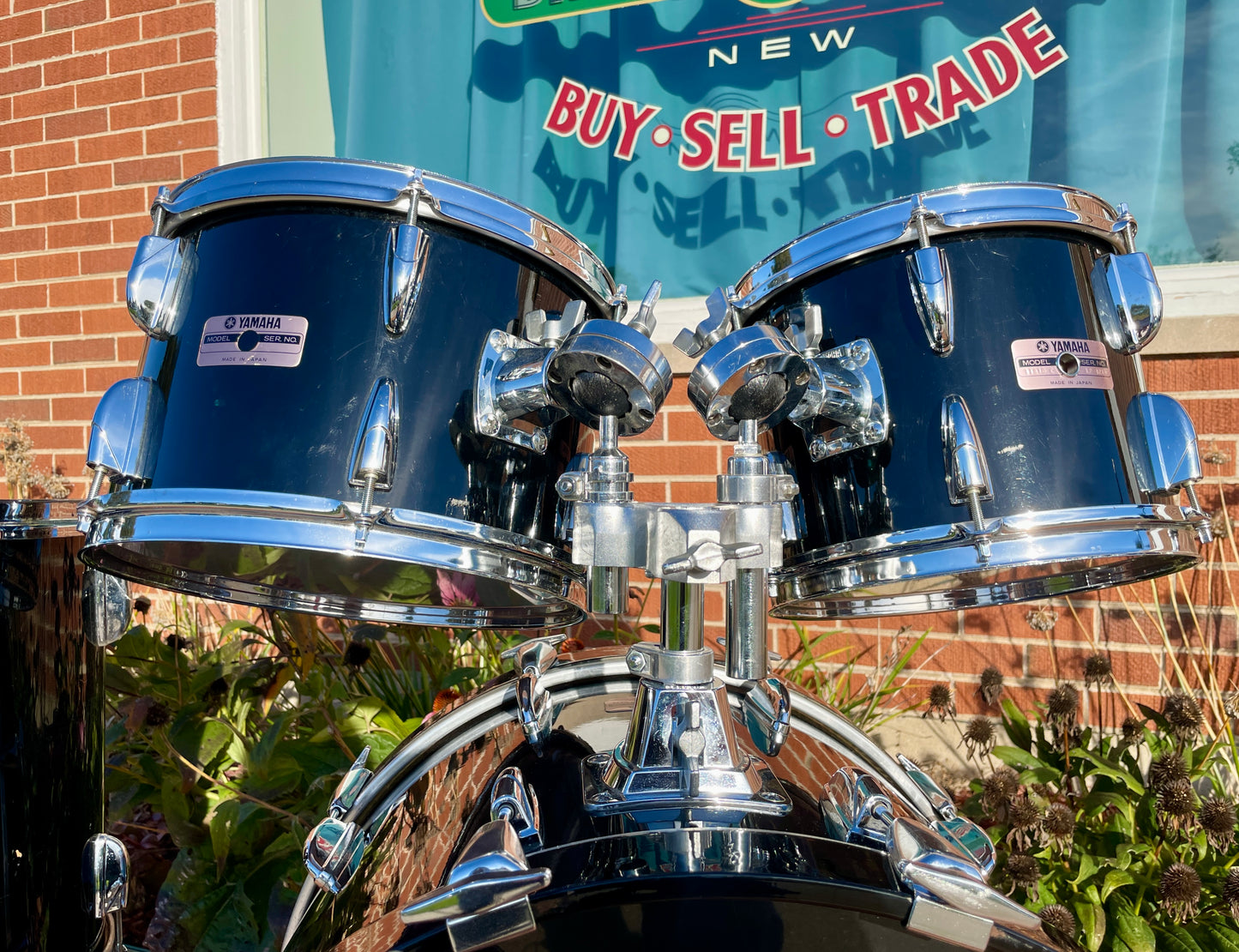 1985 Yamaha 8000 Tour Custom Drum Set 20/10/12/14 Solid Black MIJ