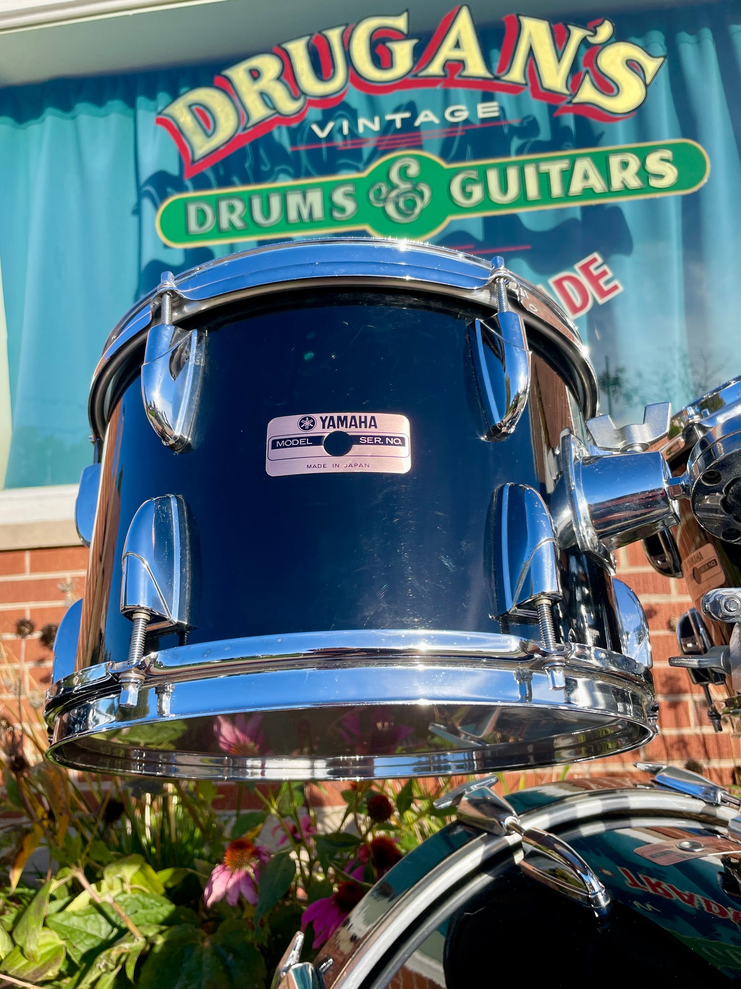 1985 Yamaha 8000 Tour Custom Drum Set 20/10/12/14 Solid Black MIJ