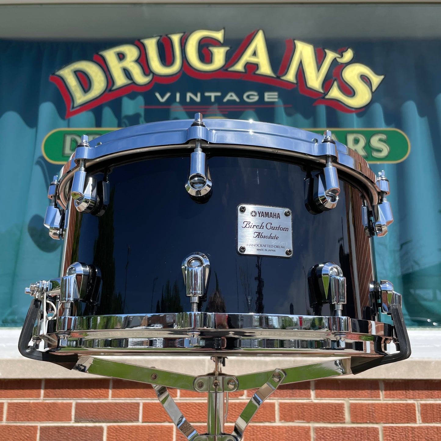 2004 Yamaha 7x14 Birch Custom Absolute Snare Drum Black MIJ