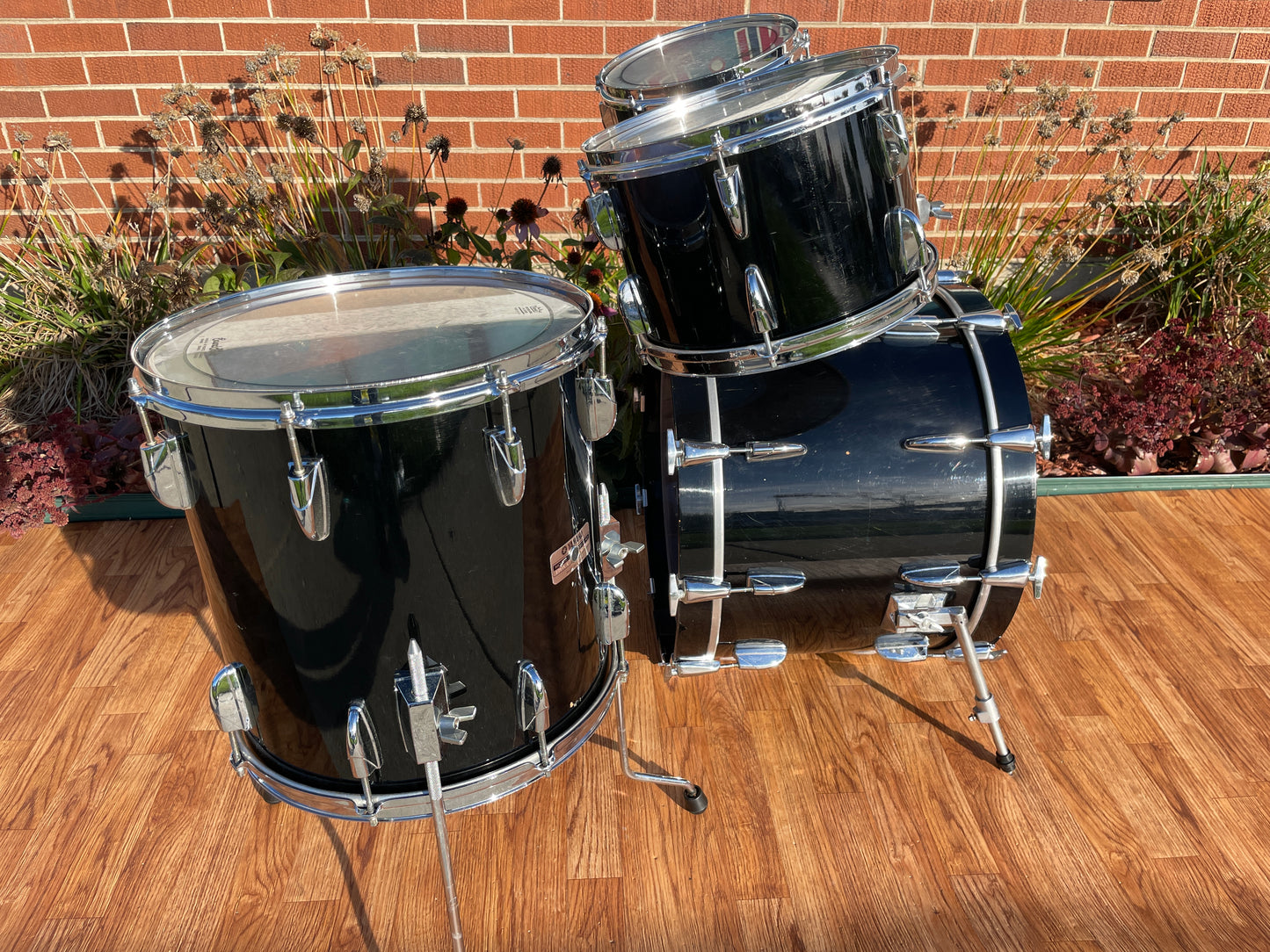 1985 Yamaha 8000 Tour Custom Drum Set 20/10/12/14 Solid Black MIJ