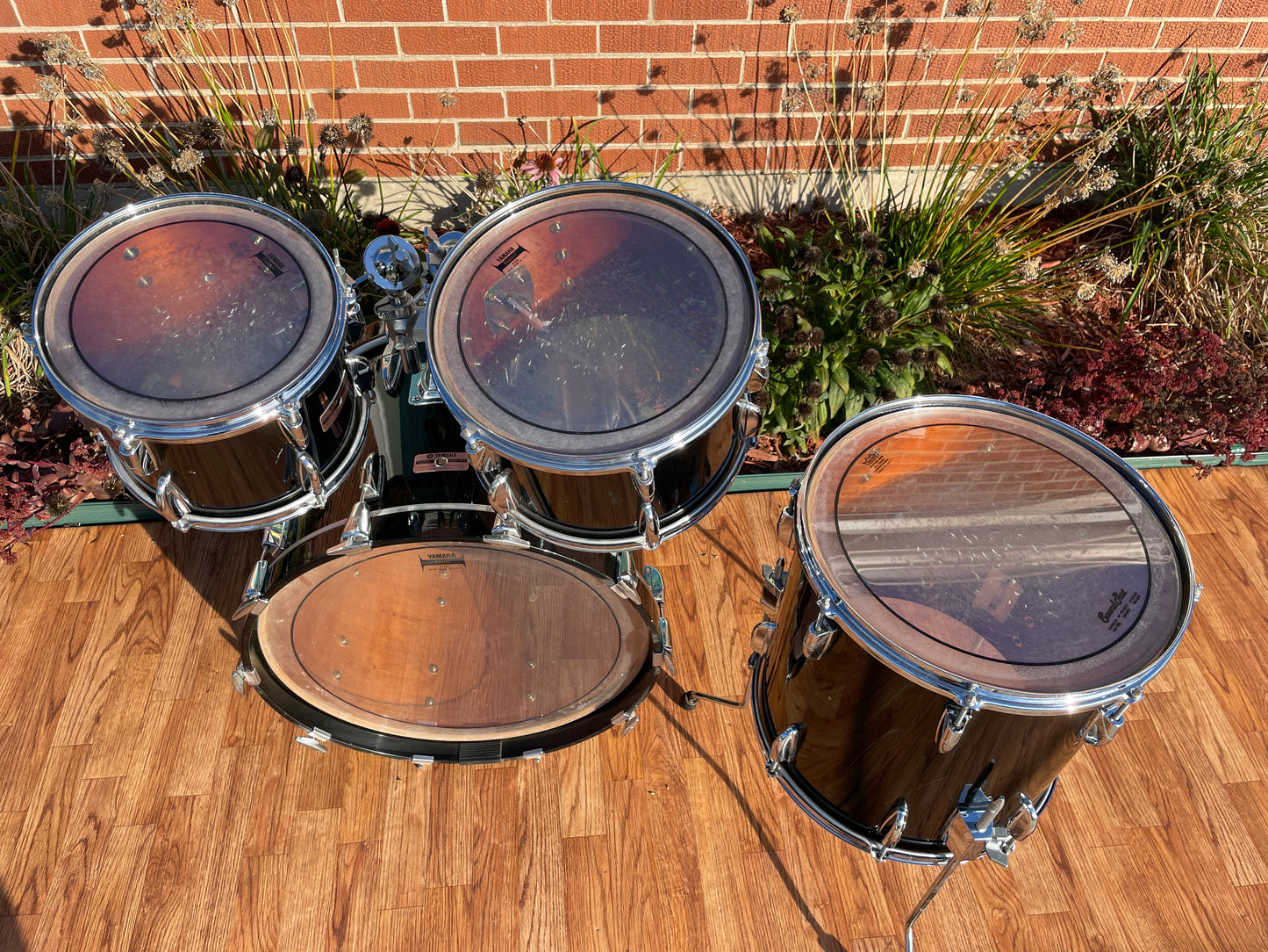 1985 Yamaha 8000 Tour Custom Drum Set 20/10/12/14 Solid Black MIJ