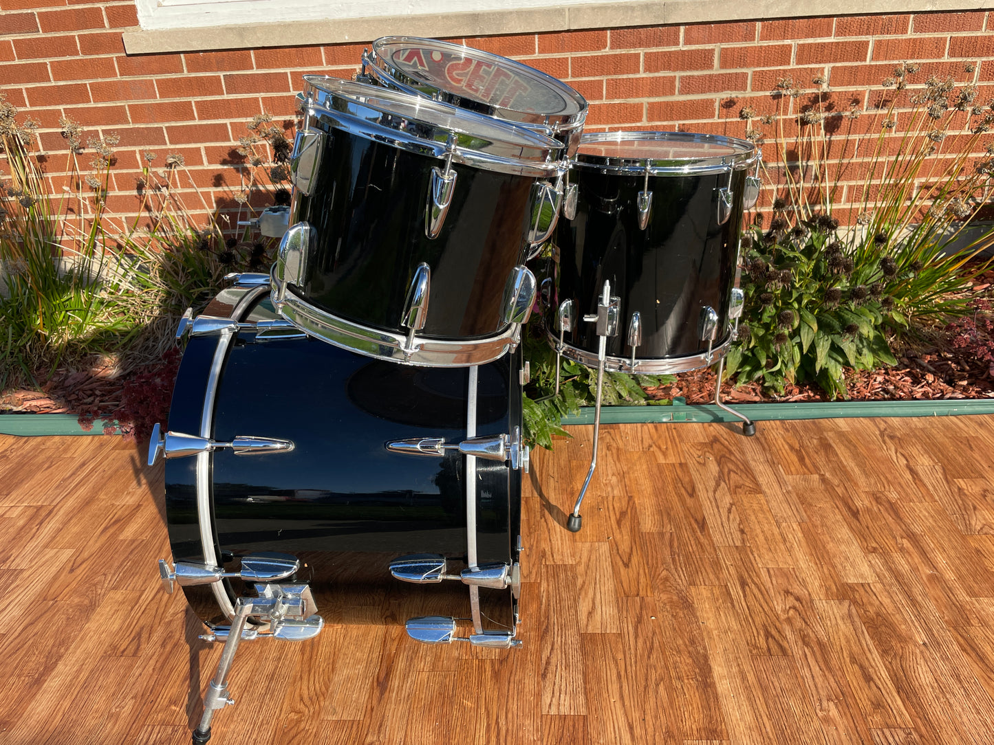 1985 Yamaha 8000 Tour Custom Drum Set 20/10/12/14 Solid Black MIJ