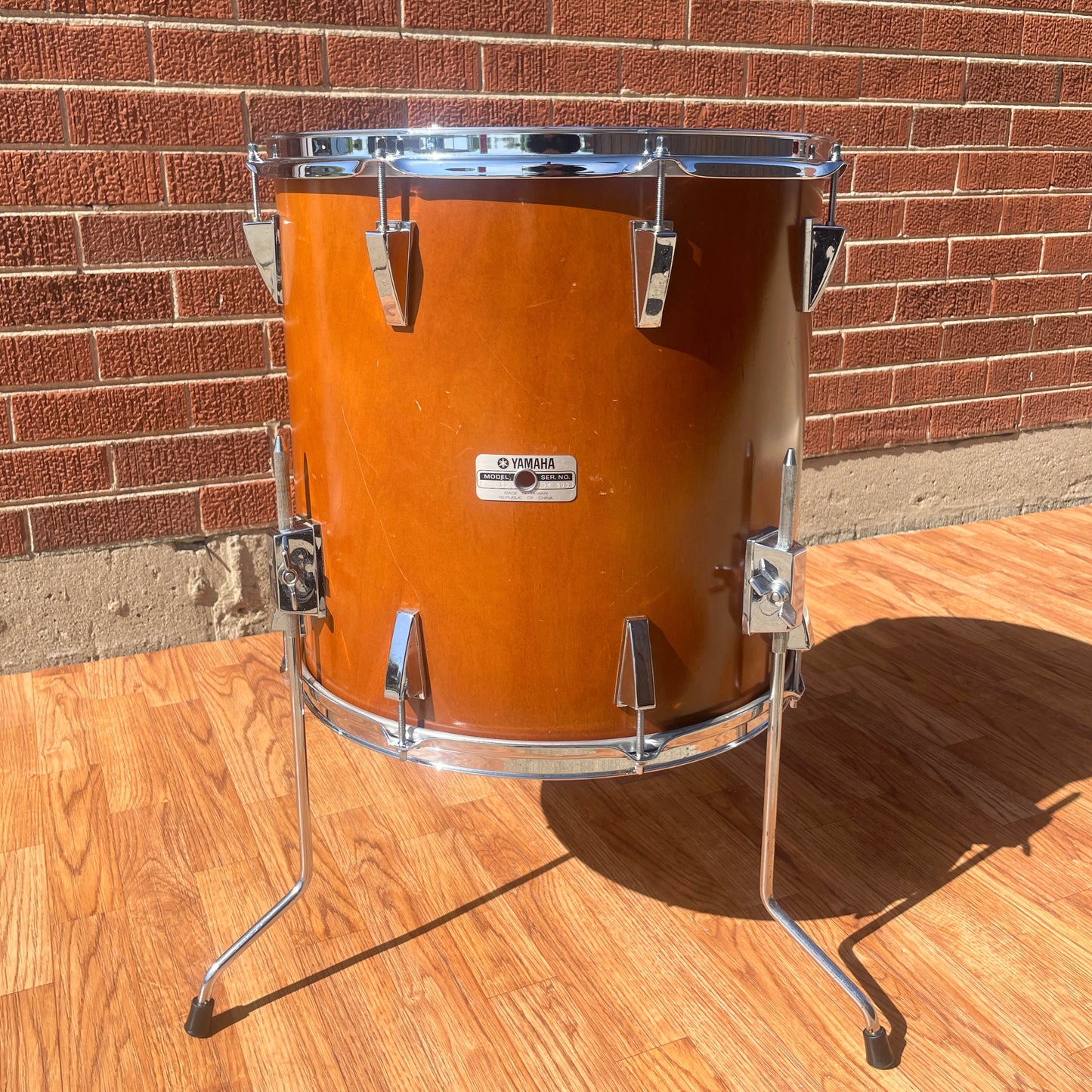 1970s Yamaha 16x16 7000 Series Floor Tom Drum Real Wood FT-716D