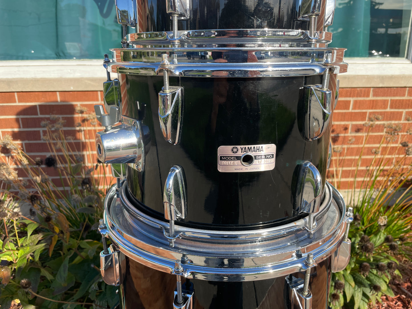 1985 Yamaha 8000 Tour Custom Drum Set 20/10/12/14 Solid Black MIJ