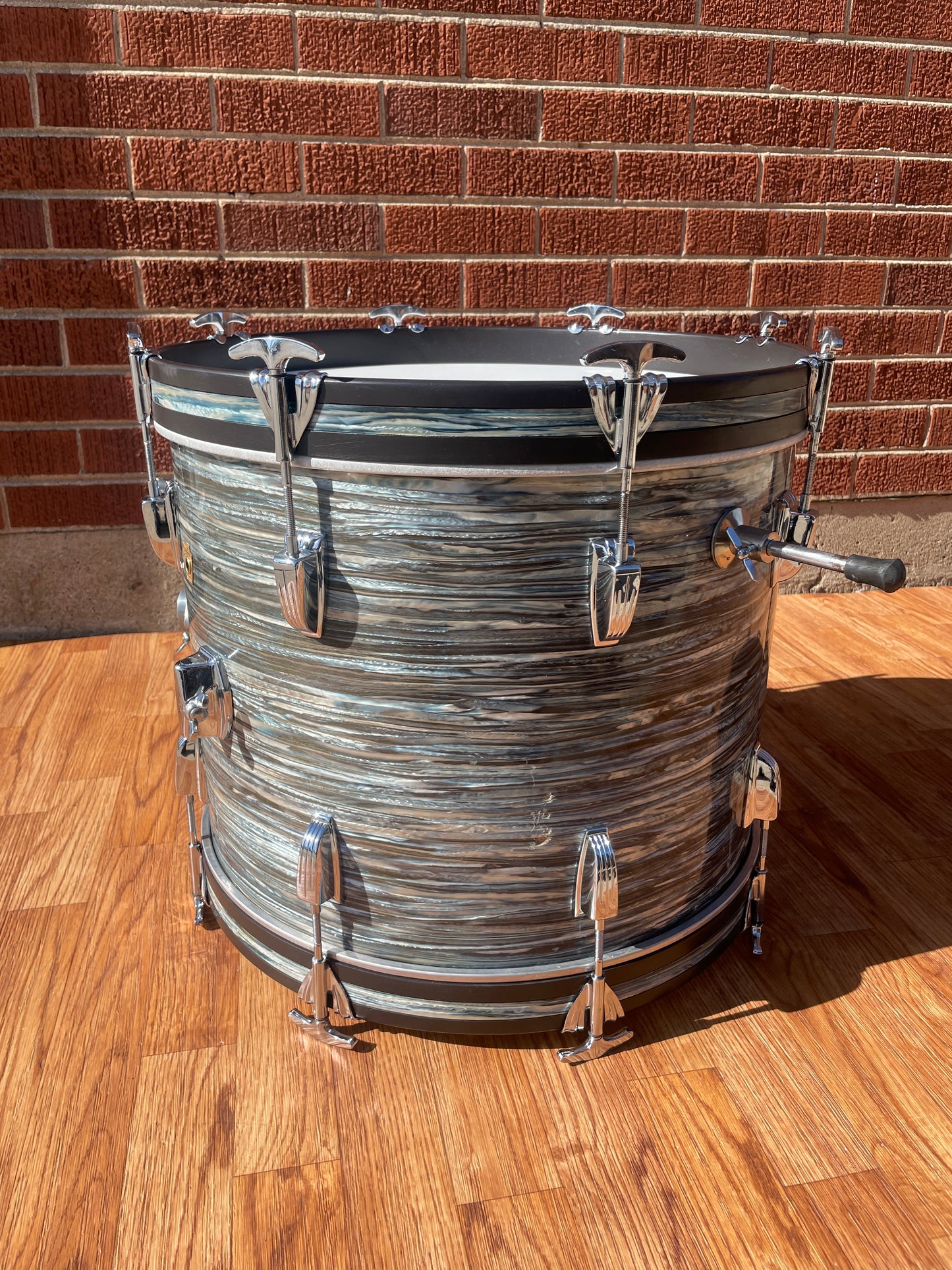 1960s Ludwig 14x18 Bop Bass Drum Oyster Blue Pearl