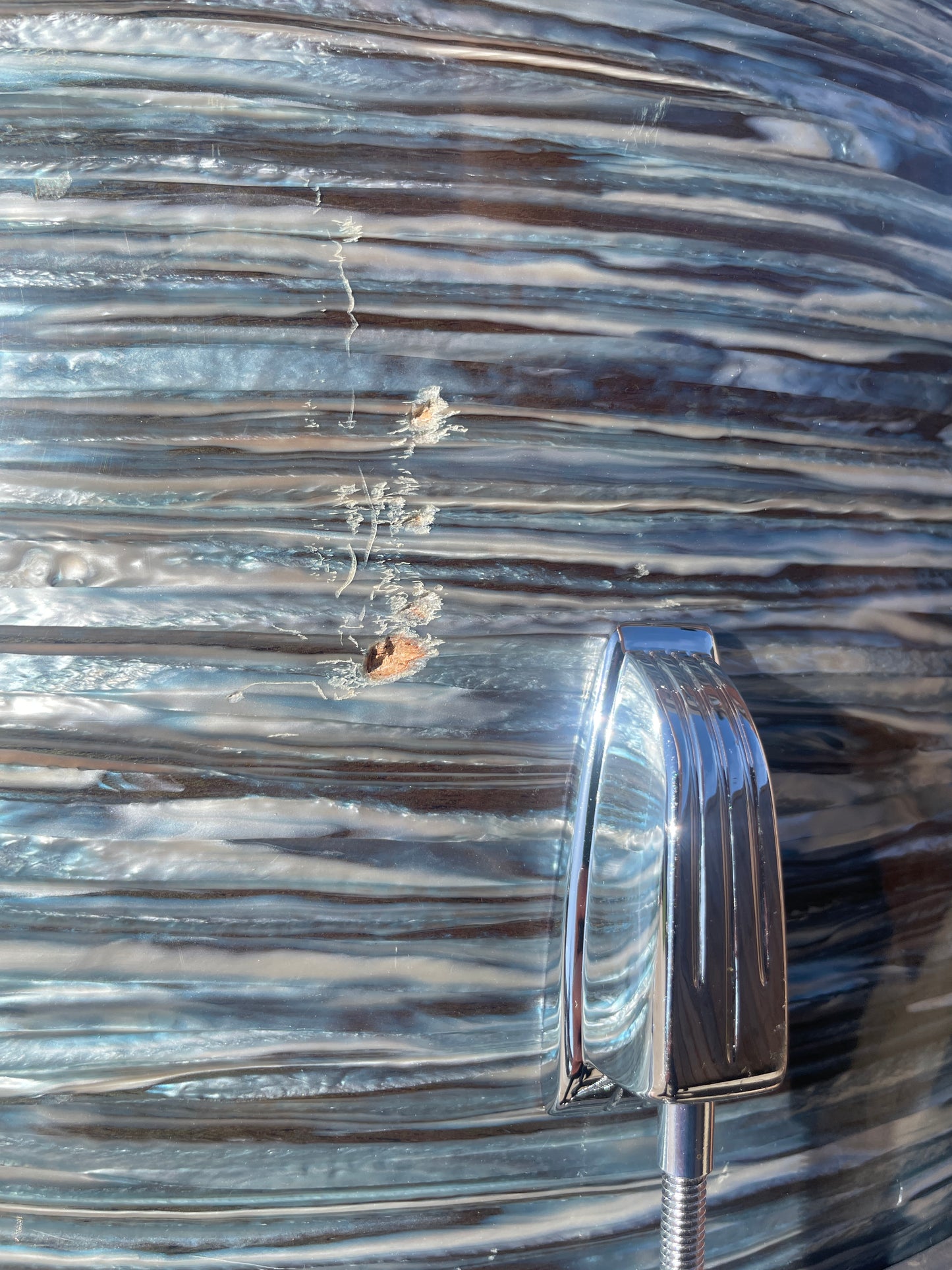 1960s Ludwig 14x18 Bop Bass Drum Oyster Blue Pearl