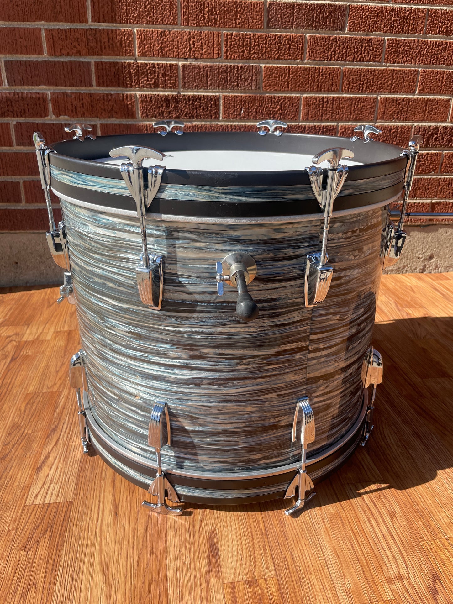 1960s Ludwig 14x18 Bop Bass Drum Oyster Blue Pearl