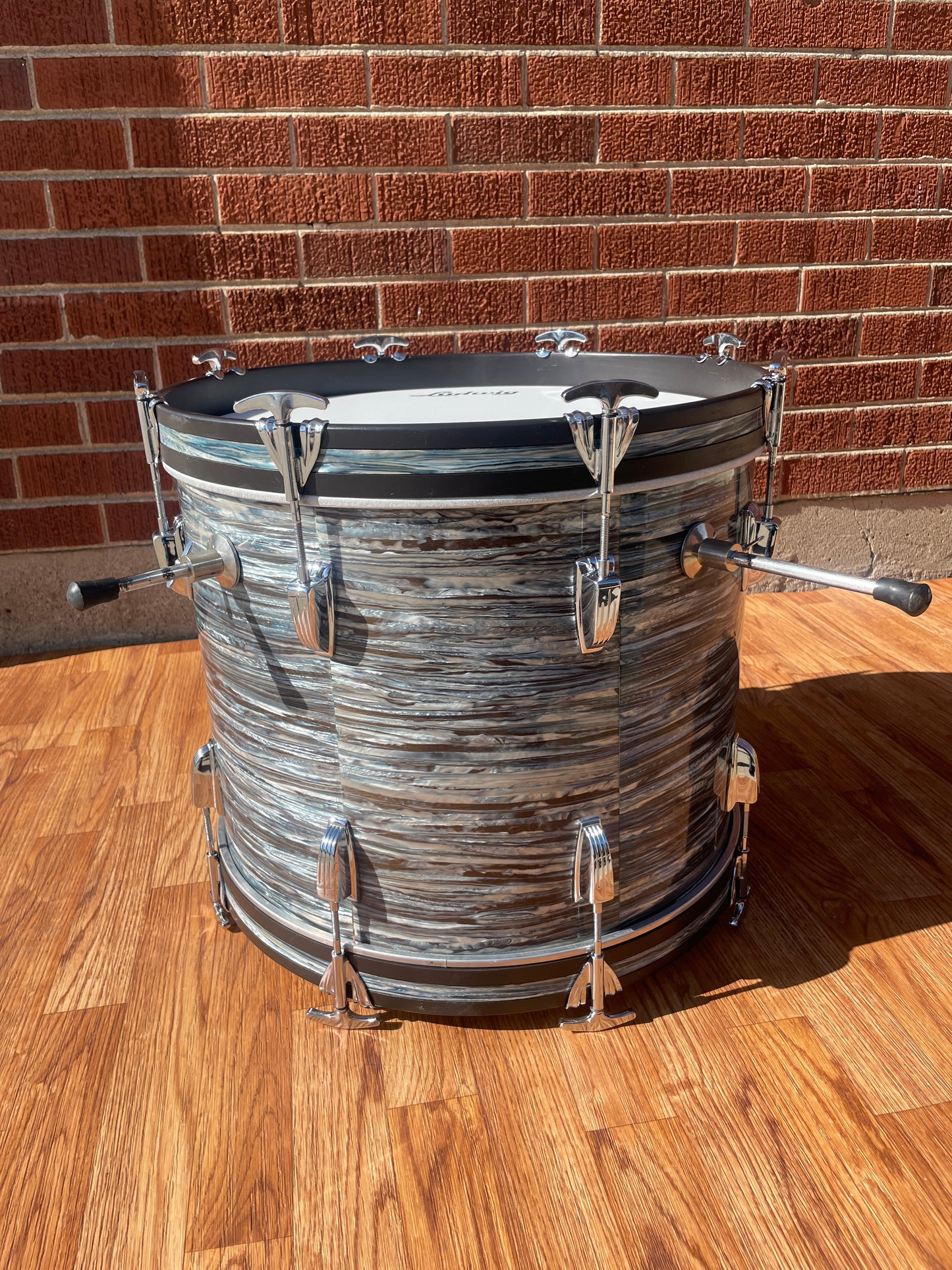 1960s Ludwig 14x18 Bop Bass Drum Oyster Blue Pearl